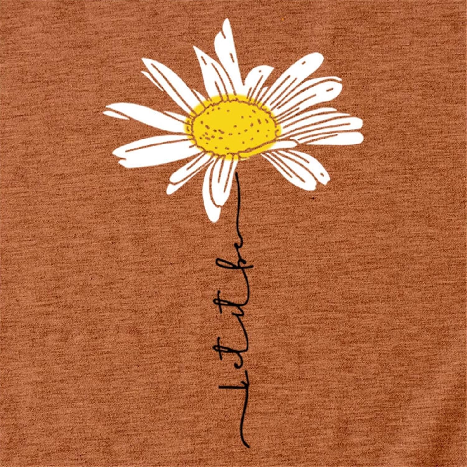 Let It Be Dais T-Shirts for Women Flowe Wildflower Graphic Tee Funny Holiday Floral Casual Girl Pullover Tops - Image 4