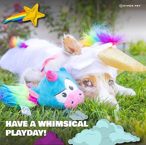 Miniatura 7 de Hyper Pet Dogie Tail & Unicorn Pal - Juguetes interativos de peluche para perros, paquete de 2 unidades (juguetes interactivos para perros que se