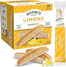 Nonni's Limone Lemon-Iced Biscotti Cookies – Individually Wrapped Italian Tea-Time Snack, Crunchy Twice-Baked, 110 Cal Each, 21.5 oz Carton
