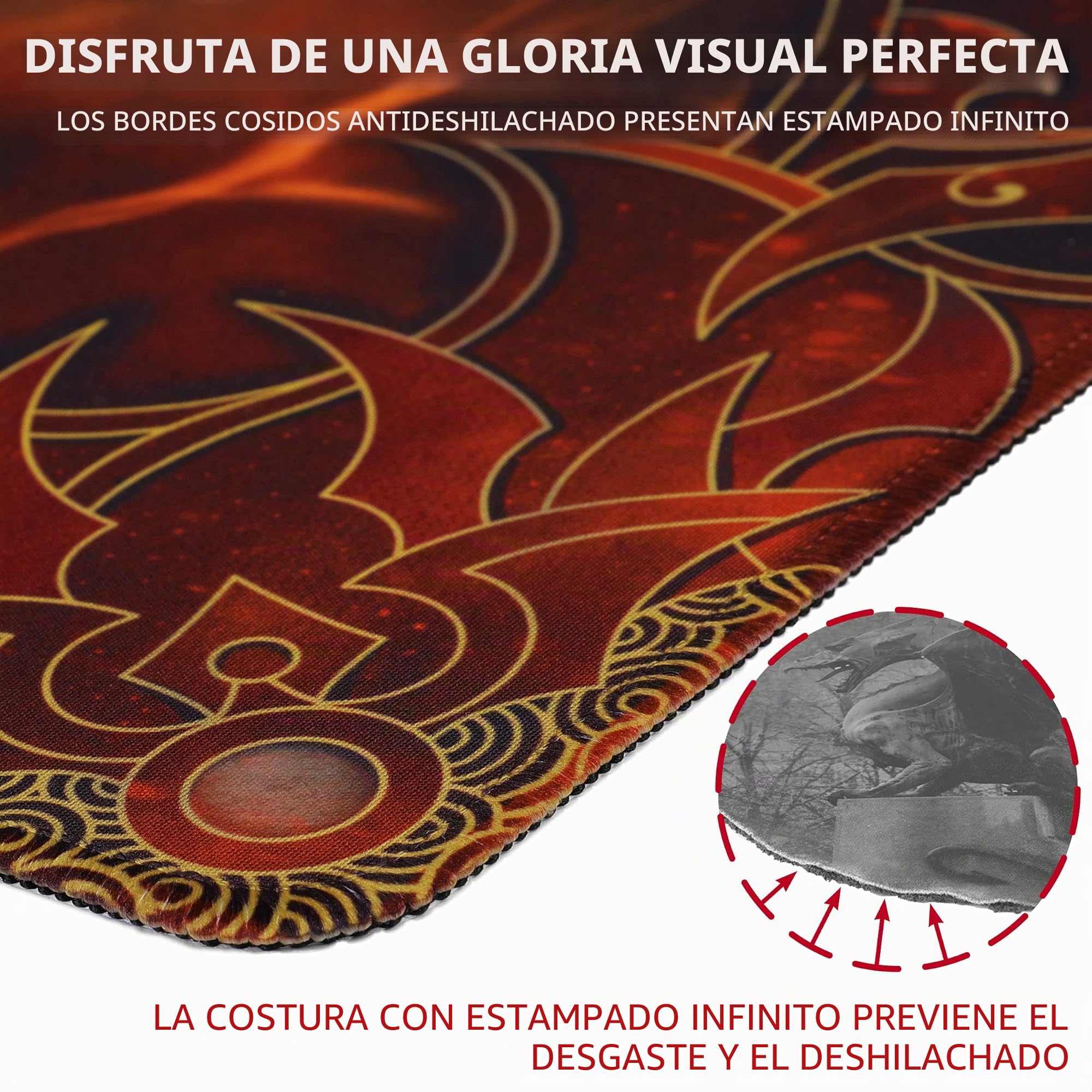 ENHANCE TCG Playmat - Alfombra de Juego MTG con Bordes Cosidos, Superficie Lisa Y Bolsa De Viaje con Cordón - Compatible con MTG, YuGiOh, Pokemon, El señor de los Anillos y Otros TCG y LCG - Llamas