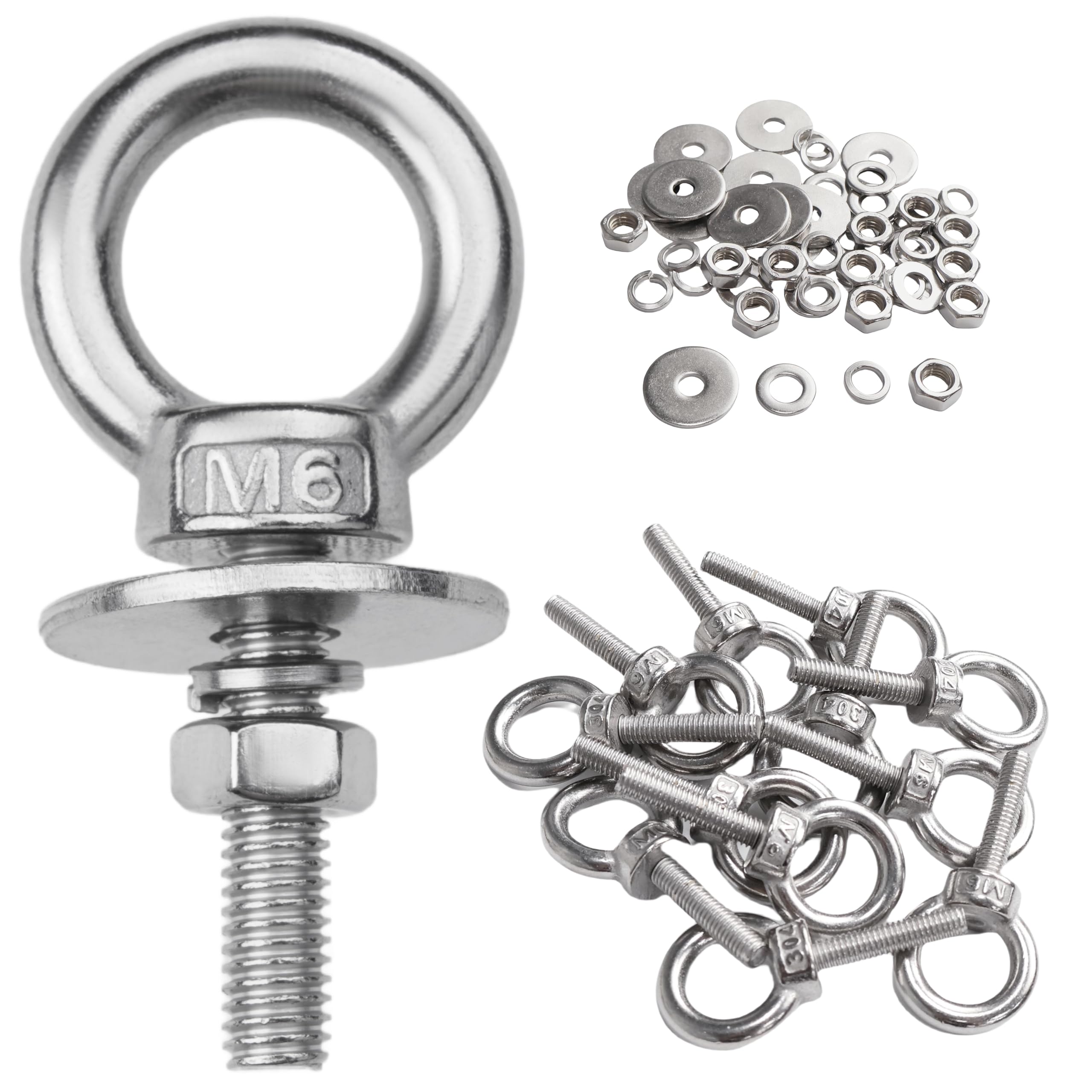 M8 Stainless Steel Eye Bolts - 4 Pack -21