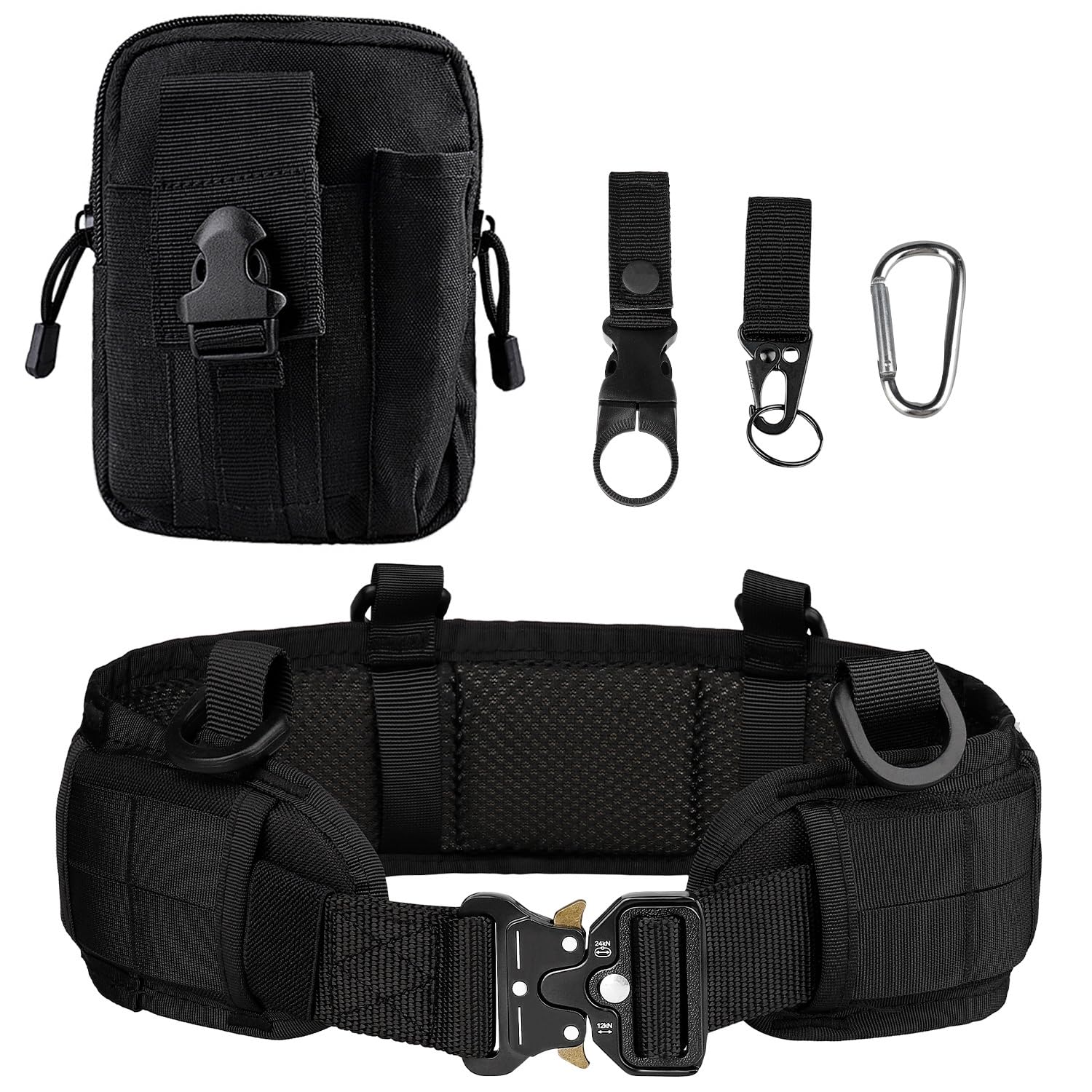 Molle Battle Belt Set Tactical Military Airsoft Belt Hebilla ajustable de liberación rápida con bolsillo molle y gancho