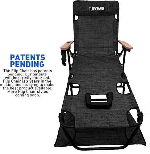 Miniatura 6 de FLIP - Tumbona de bronceado boca abajo con agujeros para la cara y los brazos, soporte de 4 patas, material de textileno, 6 posiciones, almohada