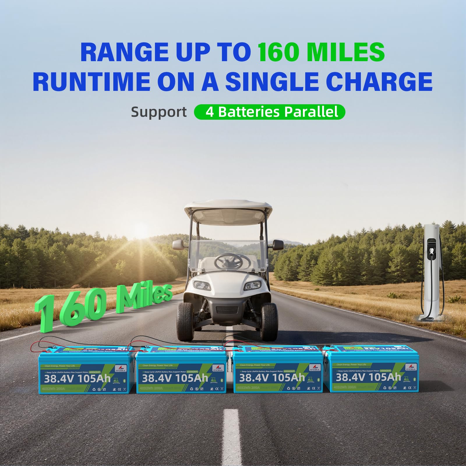 Amazon.com: 36V 105Ah Lithium Golf Cart Battery, 10+ Years