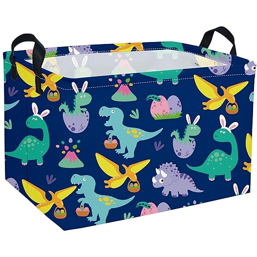 Cesta retangular de dinossauro de Páscoa, cestas de dinossauro para meninos, organizador de cesta de armazenamento infantil para meninos, decoração de quarto, clothers, caixa de brinquedos,