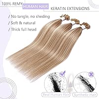 Vista 4 de SEGO Extensiones de cabello humano real con punta en U preunidas, con punta de uñas, balayage, extensiones de cabello lacio sedoso natural, 50