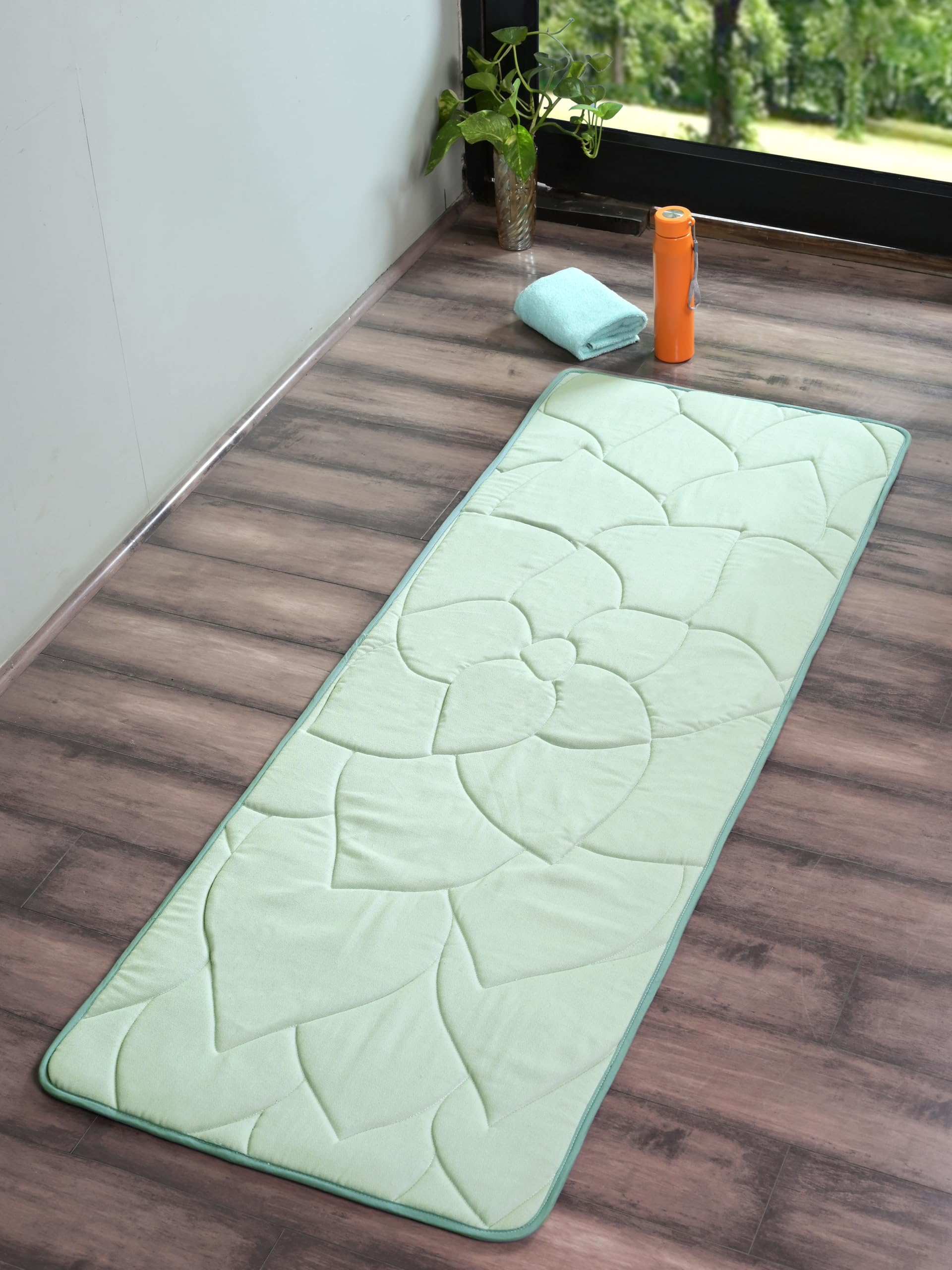 Flower Micro Yoga Mat,Green. 60x170 cm-picture-15