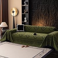 Vista 45 de VClife funda boho de sofá de felpilla para sofá seccional, funda antideslizante para sofá de 2 plazas, protector para mascotas con borlas, funda