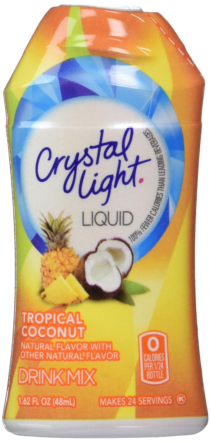 Crystal Light Liquid Energy Drink, Tropical Coconut, 1.62 fl oz (Pack of 12)