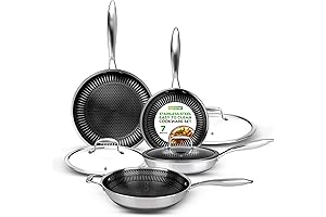 Hexclad 7-Piece Triply Stainless Steel Cookware Set