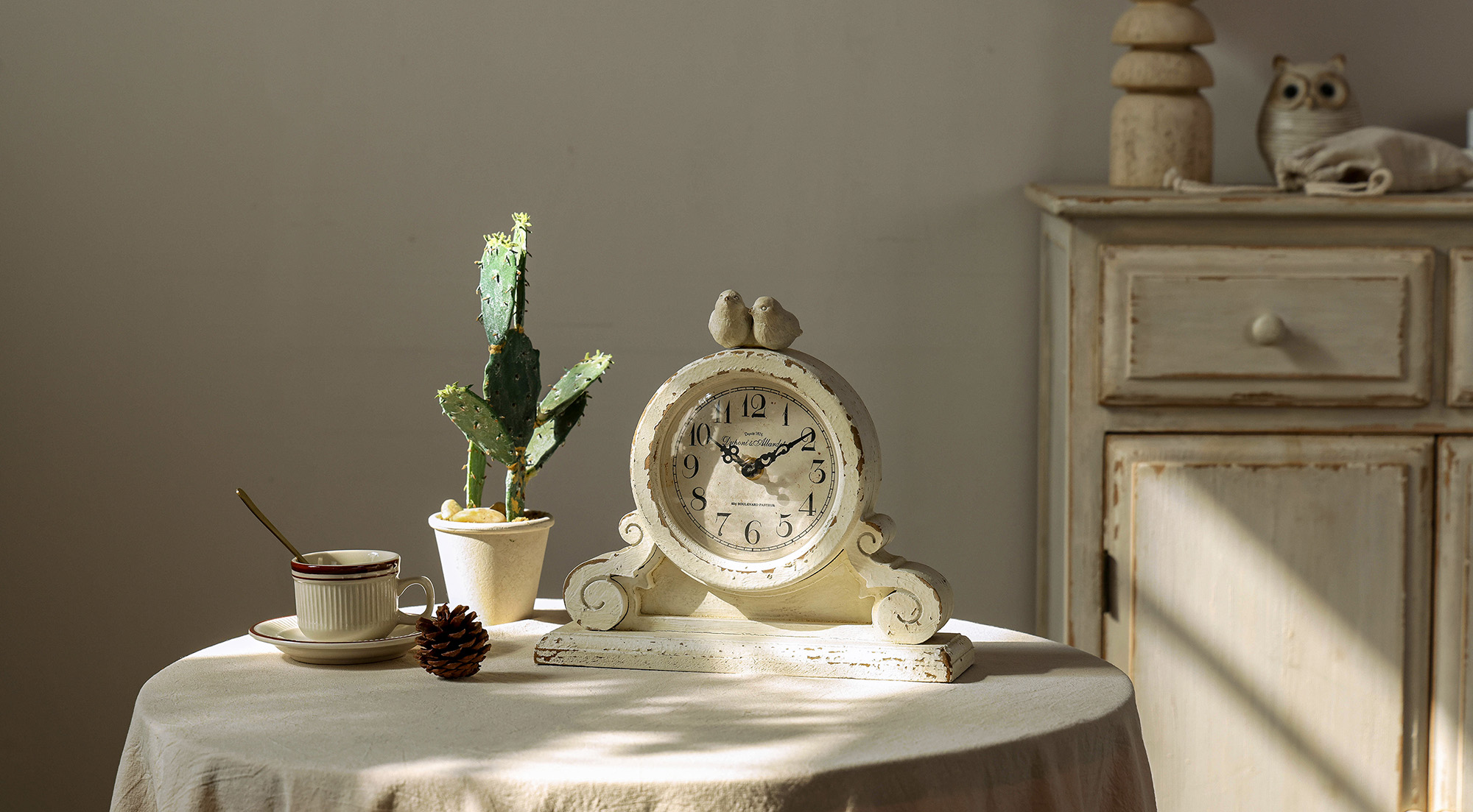 Amazon.com: NIKKY HOME Vintage Mantel Table Clock with 2 Birds