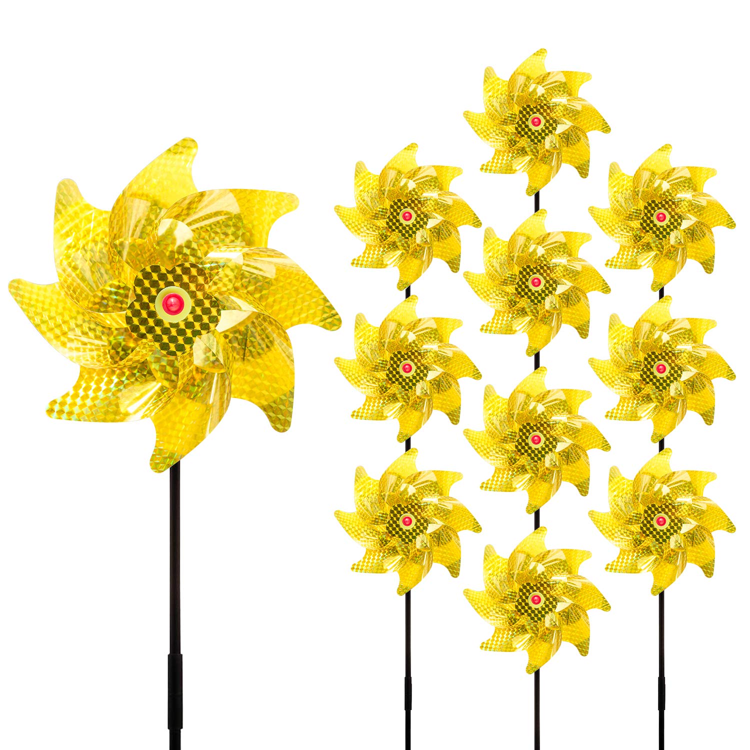 Sparkly Reflective Pinwheels, Pin Wheel Holographic Spinners Whirl