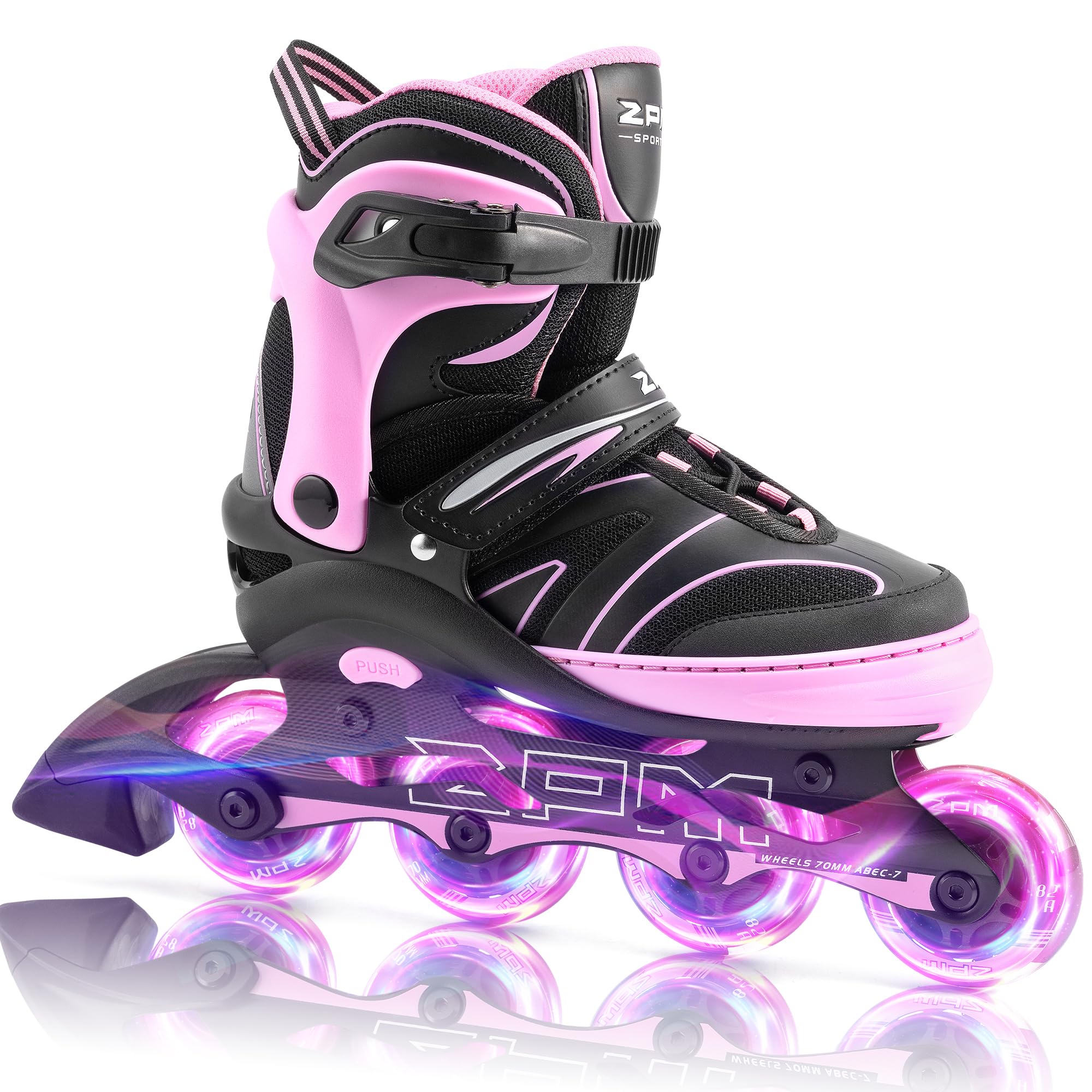 2PM SPORTS Pattini In Linea Cytia Ragazza - Ruote Luminose E Regolabili | Taglie S-M-L | ABEC-7 | Colore Rosa - Foto 9