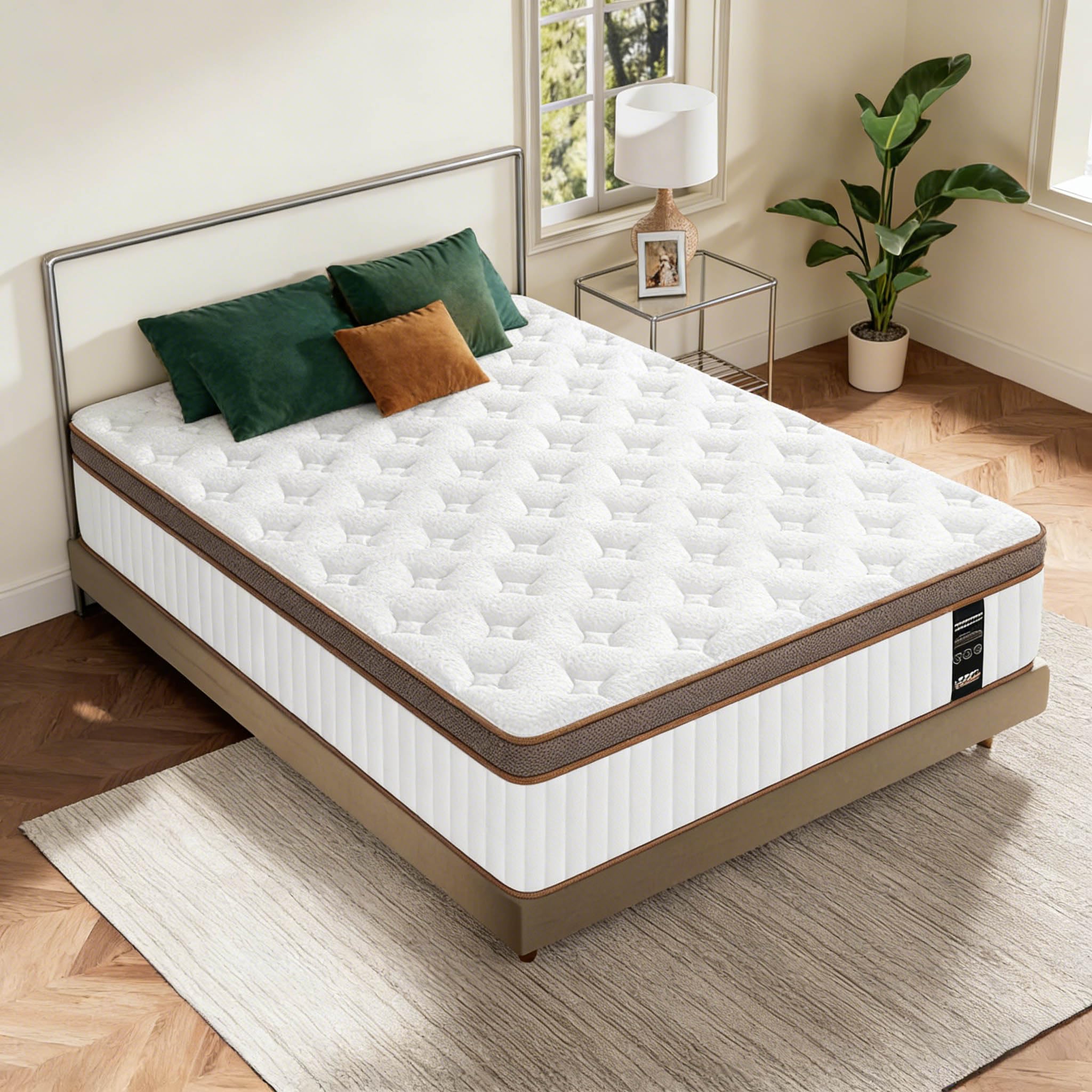 YIDATONG Double Mattress 4FT6, 11 Inch Memory Foam 7 Zone Orthopedic Double Mattress Pocket Sprungs Medium Firm - Motion Isolation 135x190x28 cm