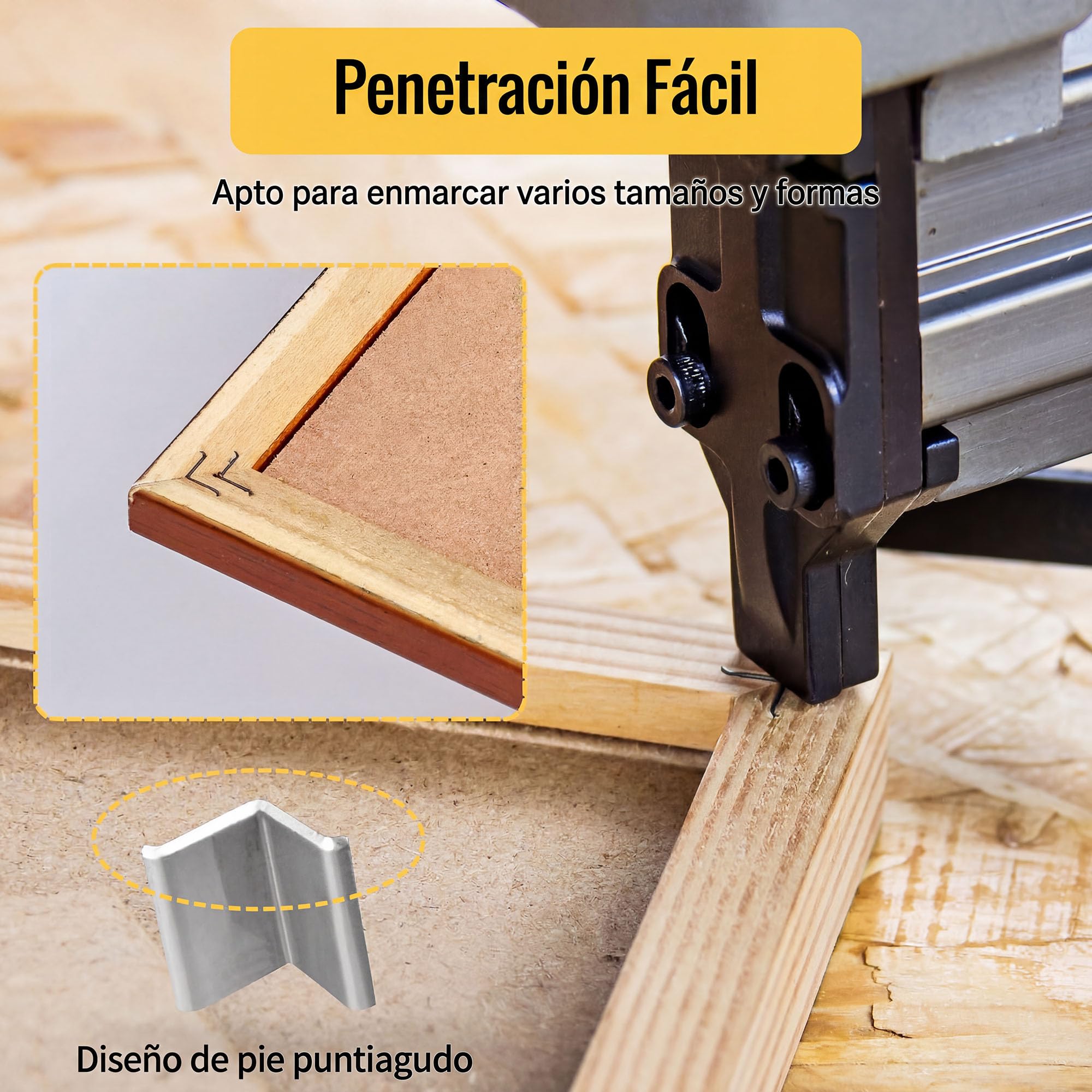 meite Clavos en V para madera dura, diámetro de 10,3 mm, longitud de 12 mm, para ensambladora de marcos V1015B y clavadora neumática en V, herramienta para unir esquinas, 4.000 uds./caja
