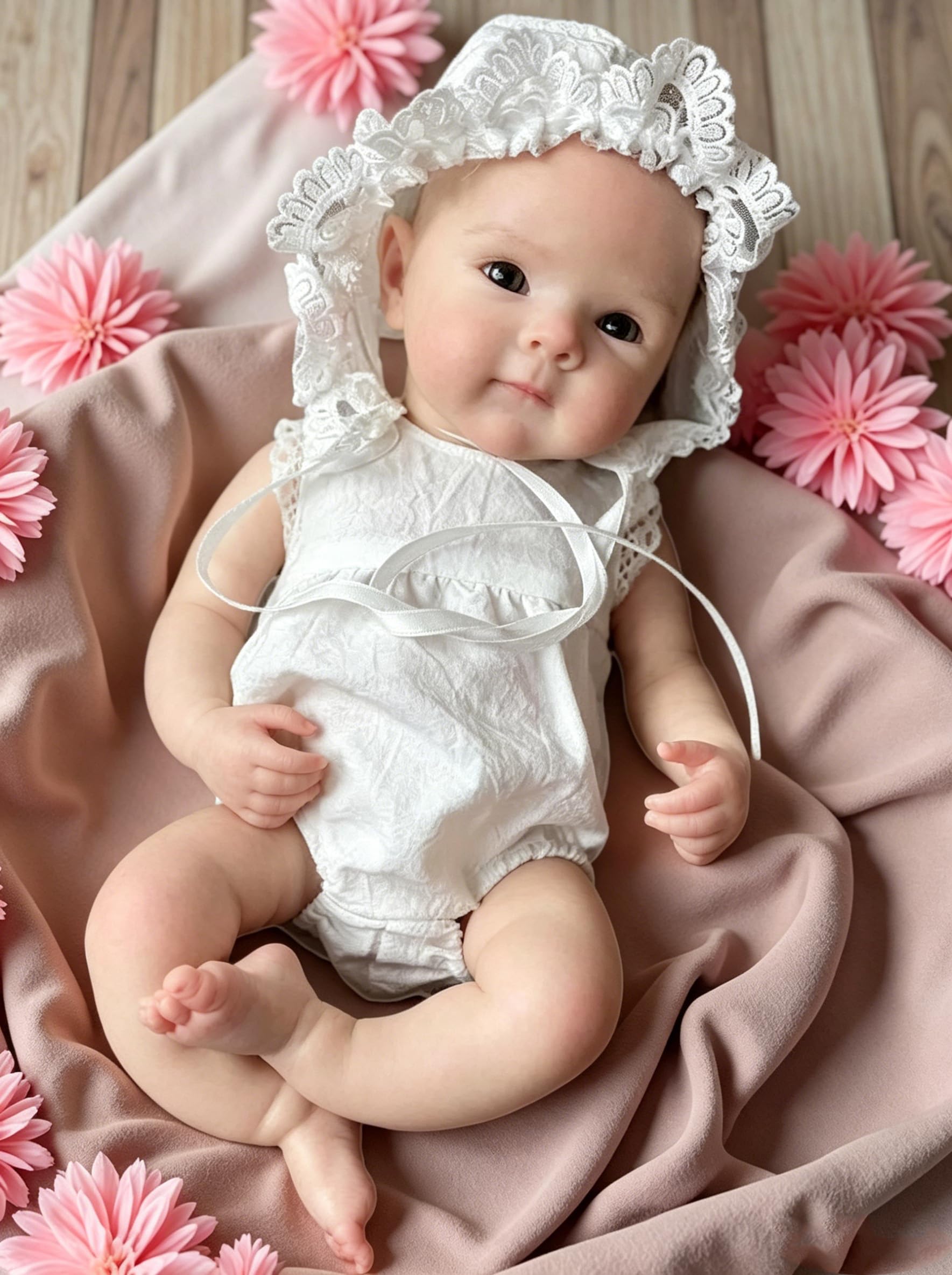 Abenduot Bambola da 33 cm con Bocca Aperta in Silicone Corpo Intero Ragazza Assomiglia a un Bambino Vero | Silicone solido, realistico, anatomicamente corretto e impermeabile, per bambini dai 3 anni in su. Regalo per bambini