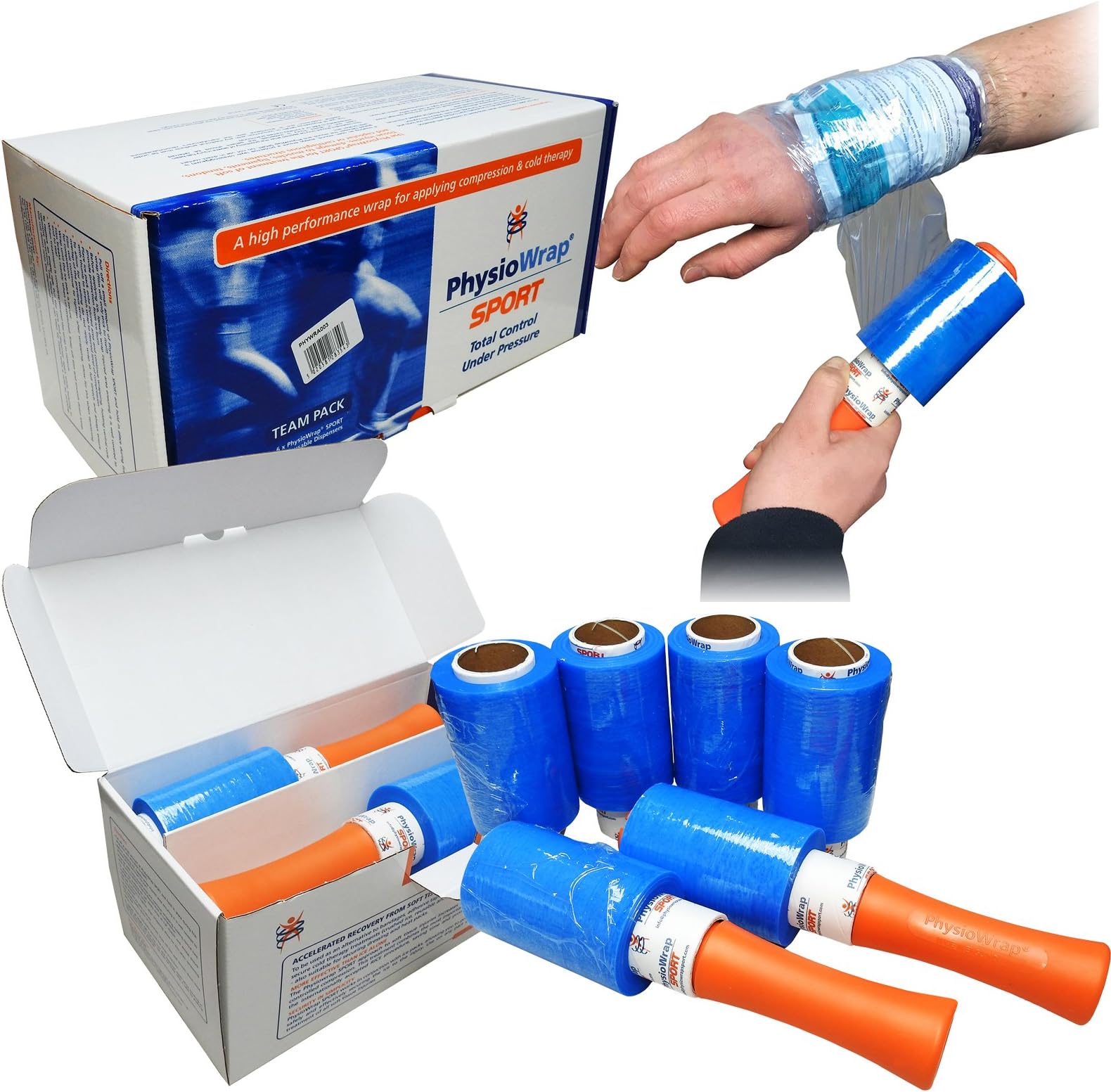 PhysioWrap Team Pack, Sports Club Hot Cold Gel Ice Pack Application Tool Kit