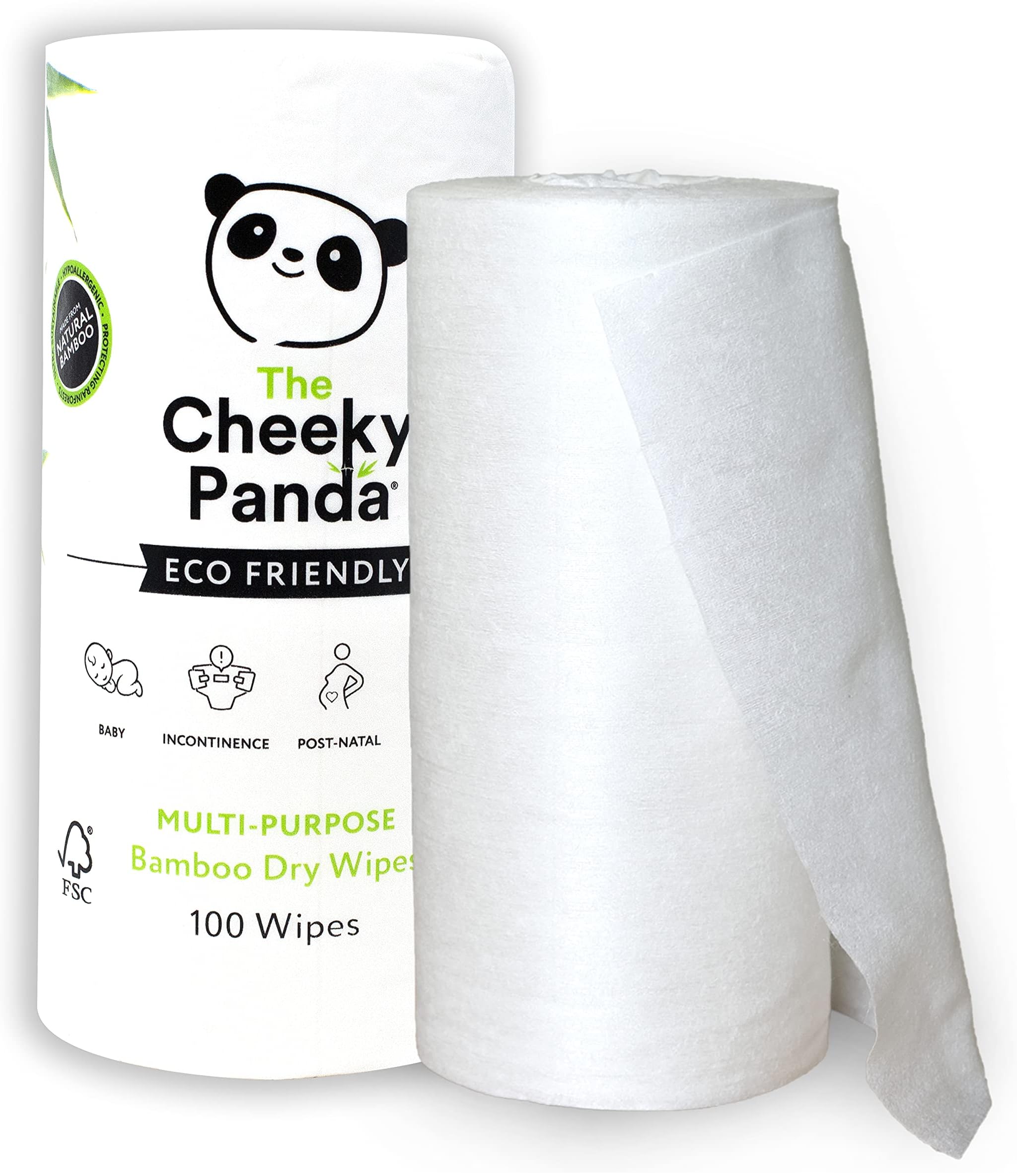 The Cheeky PandaBamboo Cleansing Dry Wipes | Pack of 100 Wipes | Perfect for Newborn Sensitive Skin, Plastic-Free, Biodegradable, Chemical-Free, Eco-Friendly, Super Soft, Strong & SustainableThe Forest Stewardship Council