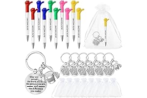15 Sets Housekeeper Appreciation Pens Keychain Gift Inspirational Quotes for Housekeeping Week