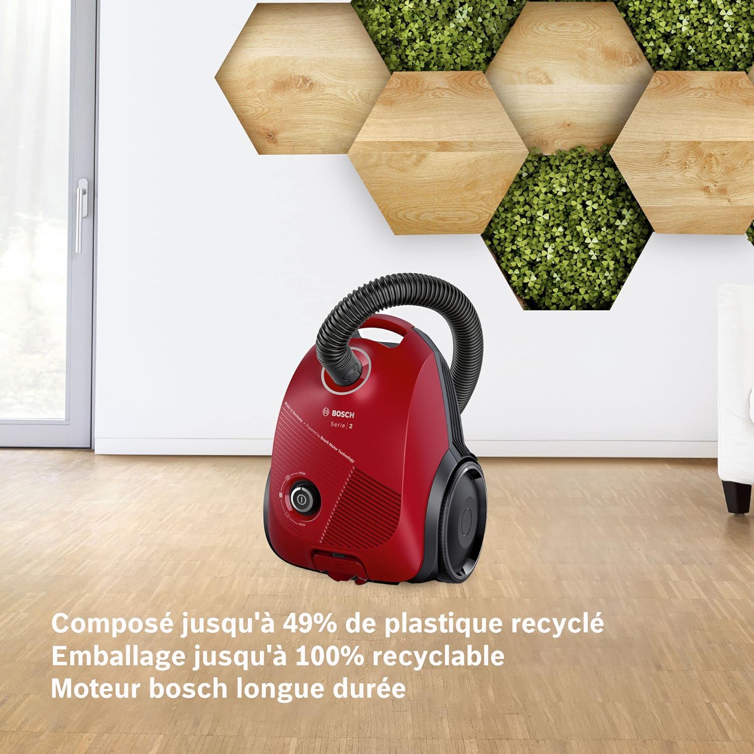 Bosch Elettrodomestici Aspirapolvere con sacco Serie 2, rosso, BGBS2RD1