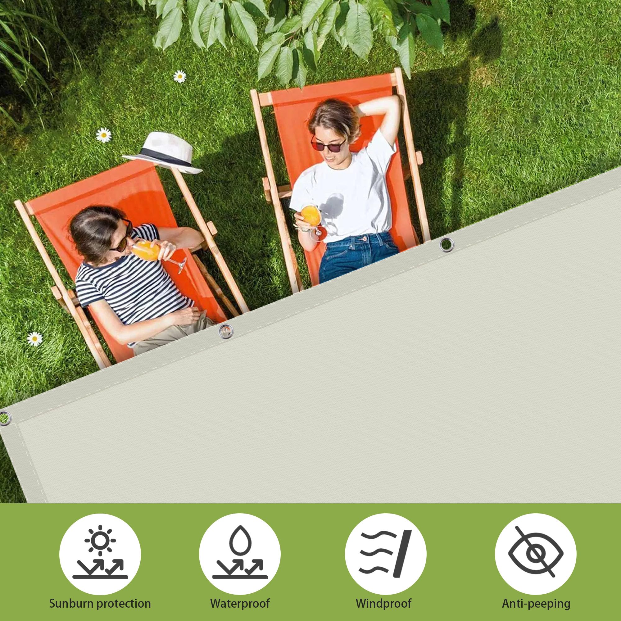 Vela Parasole 200 x 260 cm Protezione Solare Vele Ombreggianti Senza Foratura per Esterno, Giardino e Terrazza, Piscina, bianco