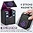 ZLCA Card Deck Box for MTG Cards with 2 Dividers, PU Leather TCG Card Deck Case Holder for Magic Commander Yugioh(Black&Purple,Eye Demon)
