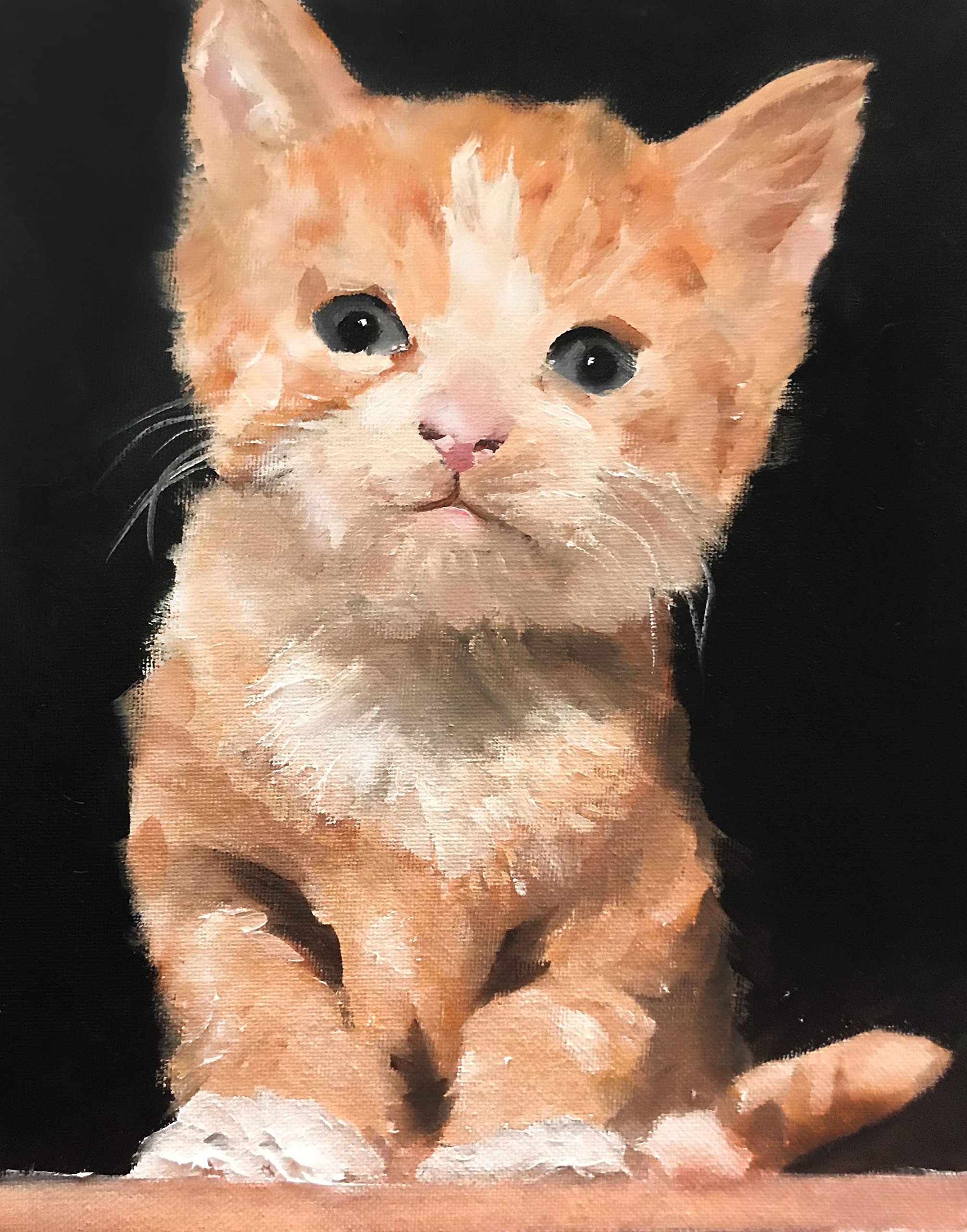 James Coates Ginger and White Tabby Cat Cute Kitten Card Blank Greeting Card with Tabby Cat Painting A5