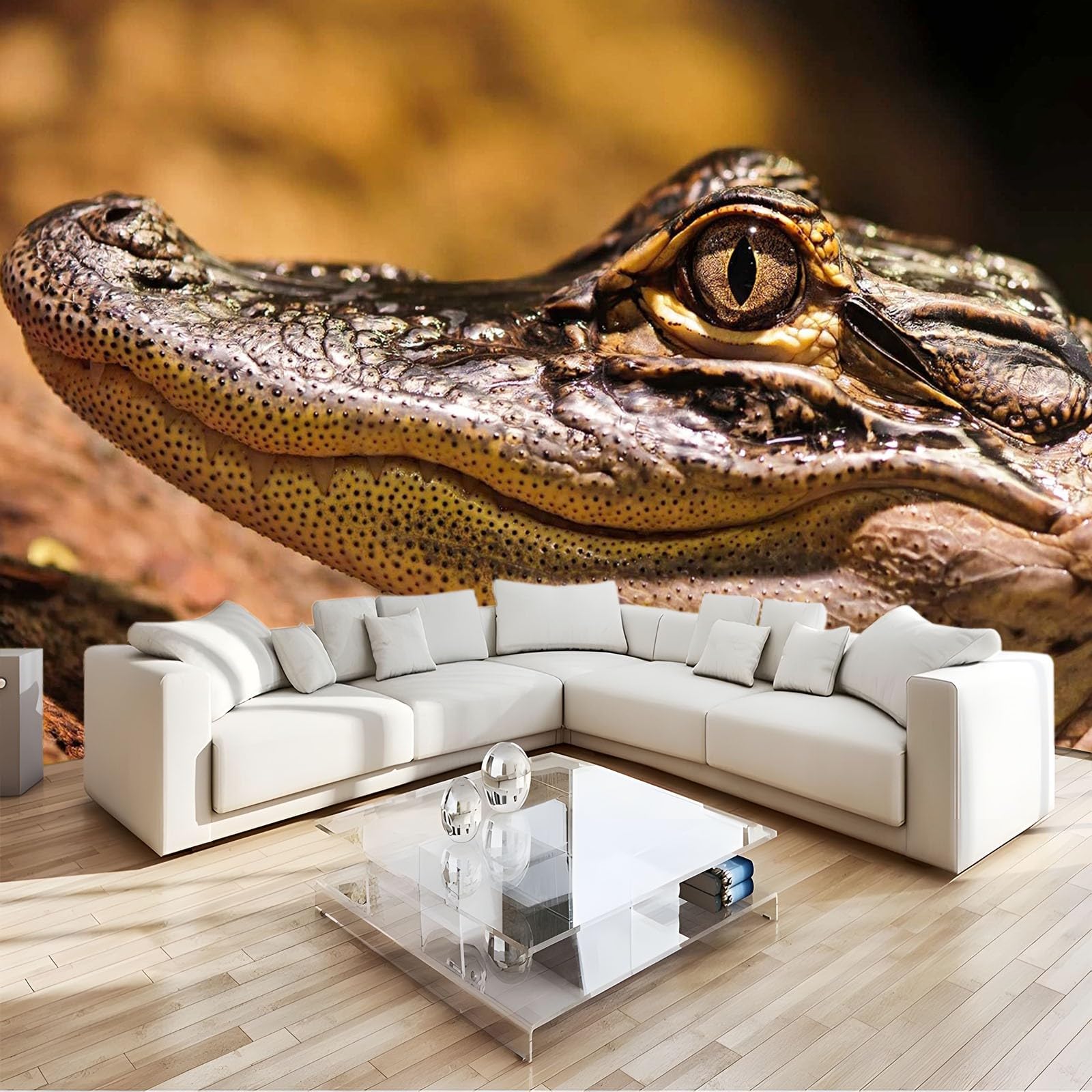 Amazon.co.jp: 壁飾り壁画 250 x 175 cm 動物のワニ 壁画の壁紙
