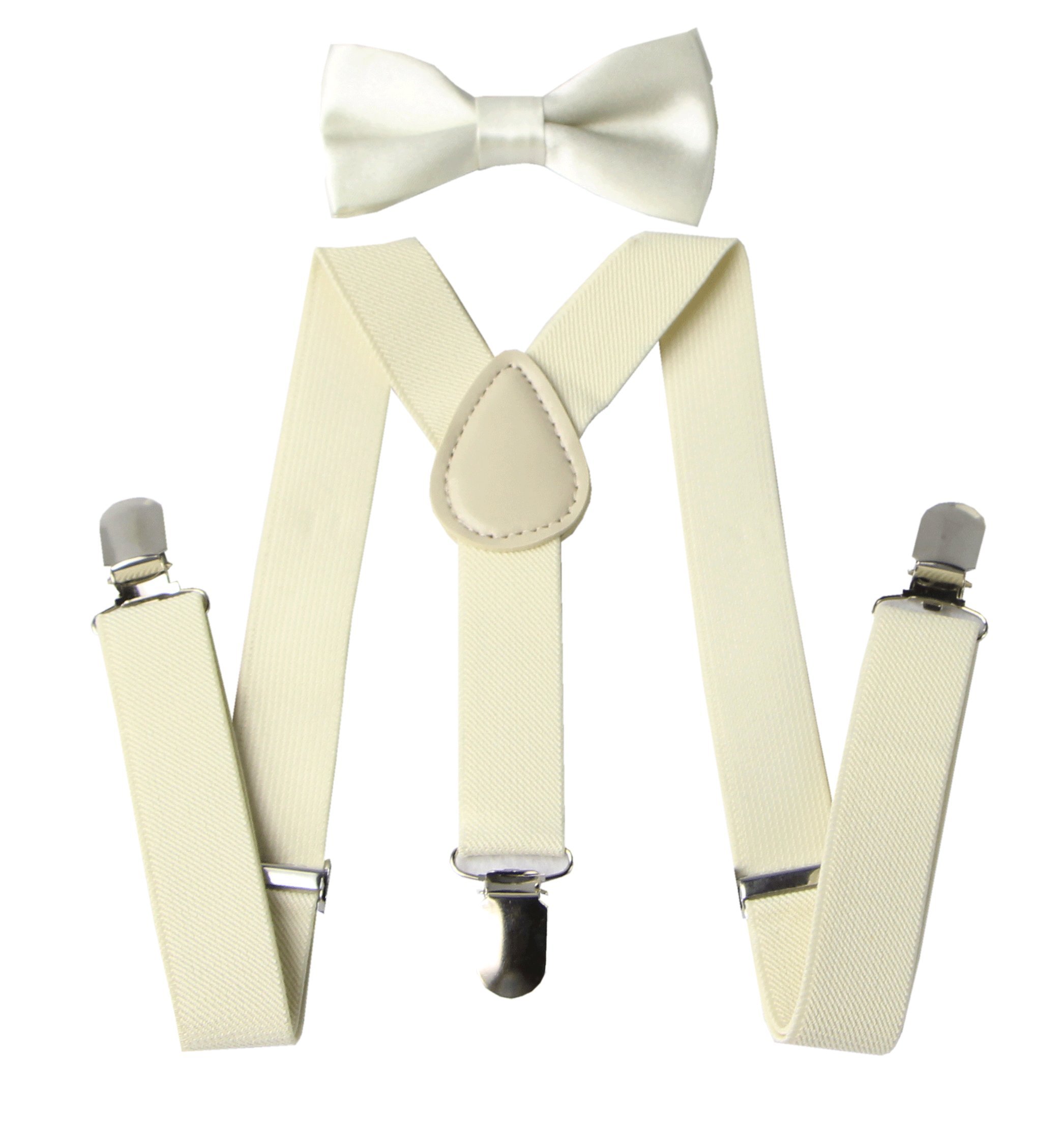 Baby Kids Boys Girls Toddler Suspender & Bow Tie Set Elastic Adjustable Clip-on Suspender-Heavy Duty