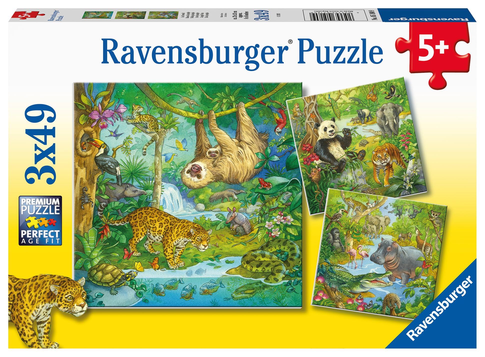 Ravensburger Jungle Fun 3X 49 Piece Jigsaw Puzzles