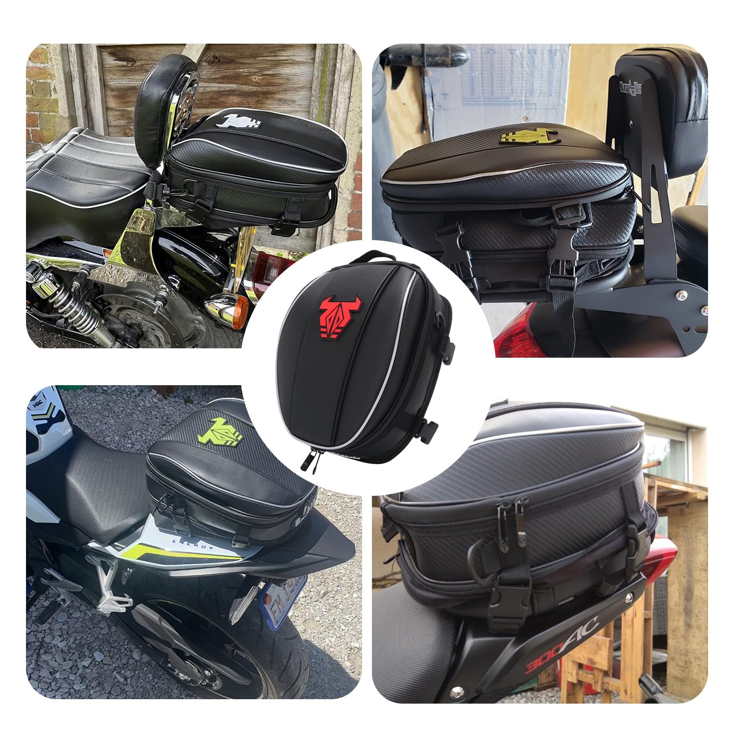 Wodoodporna torba motocyklowa na ogon, bagaż na siedzenie, sakwy na siodełko, czerwona