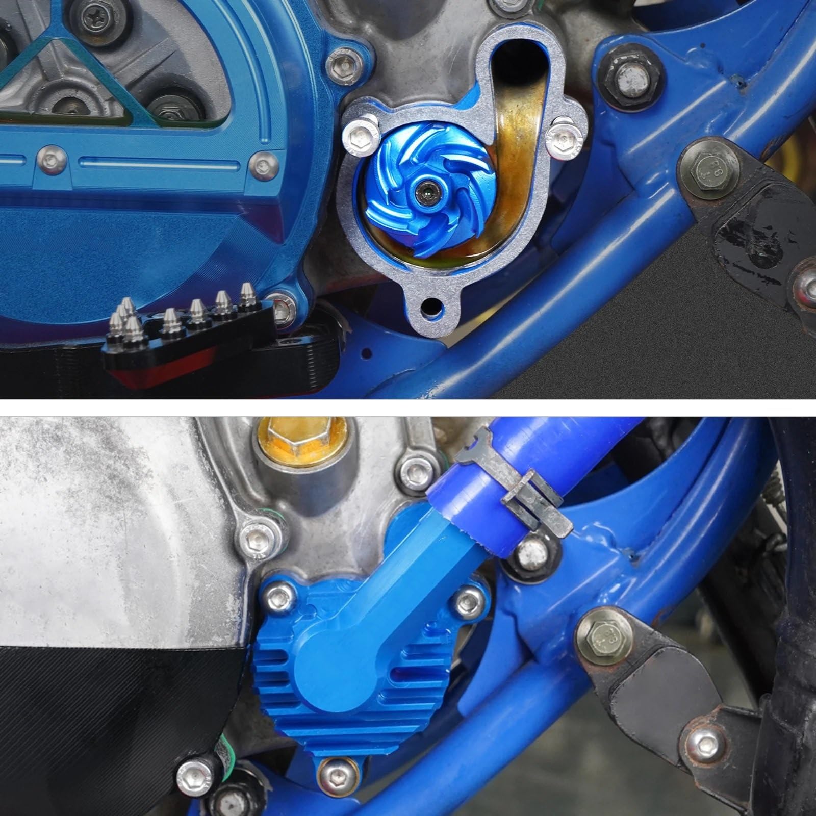 "Części motocyklowe Zespół pompy " Do Yz 85 YZ85 YZ 85 2002-2018 Osłona chłodnicy wirnika pompy wodnej Pokrywa pompy wodnej(Black Water Pump Cover)