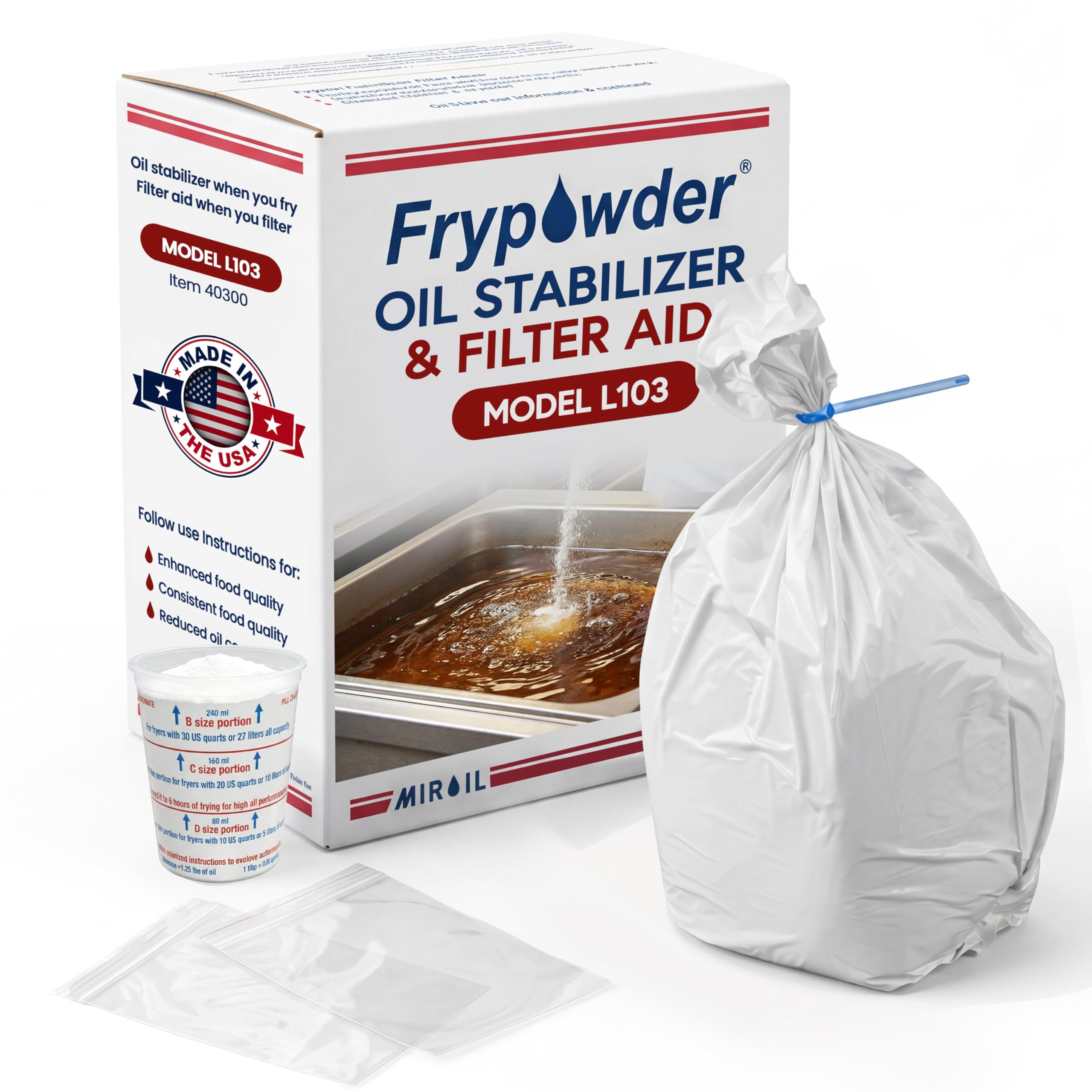 MIROIL PRODUCTS Fry Powder L103 Bulk Saver, 3 x 3 Gallons, Red, Oil Stabilizer and Aid for Fryers, Reduces Oil Usage by 25-40%-image-8