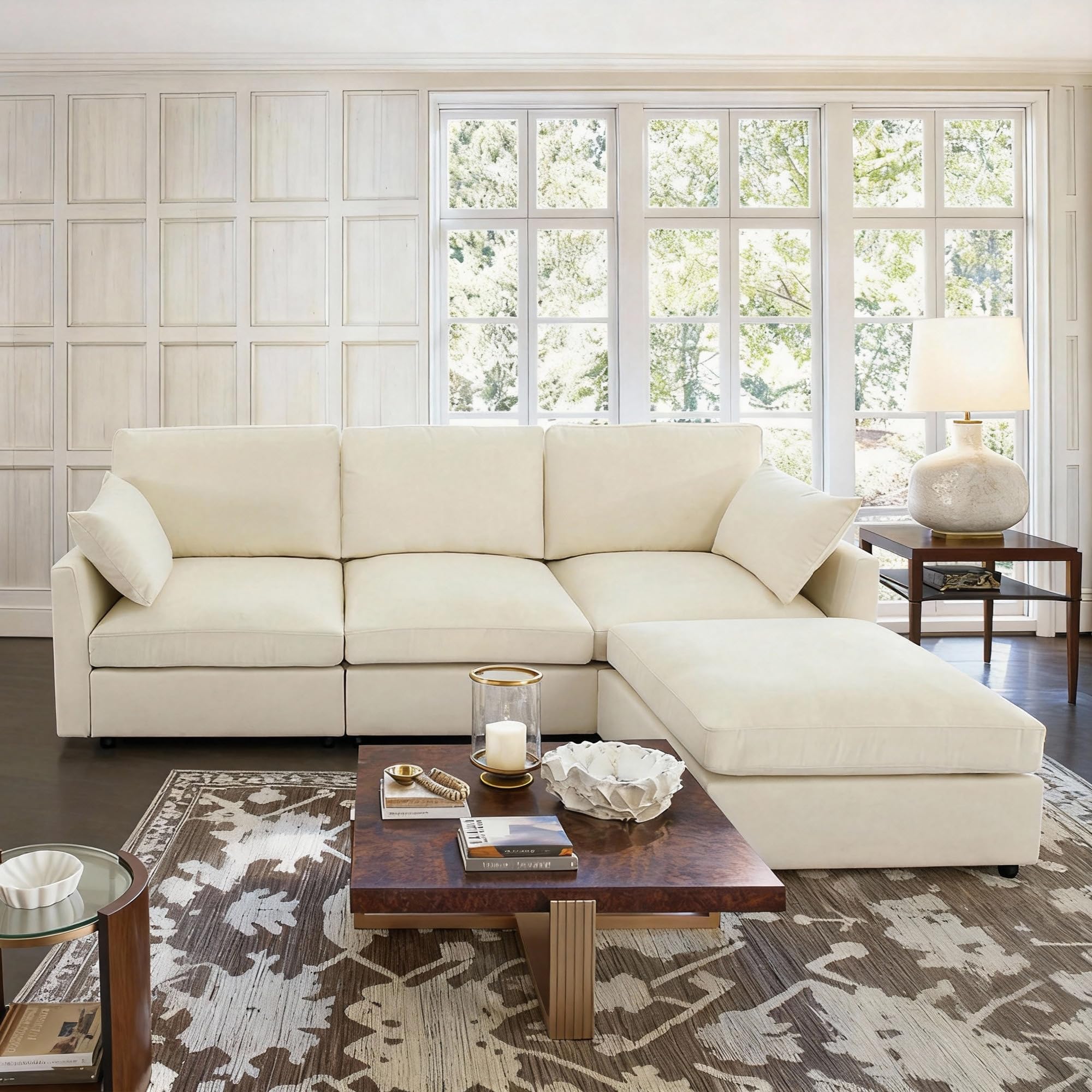 Iroomy Modular Sectional Cloud Couch in Beige