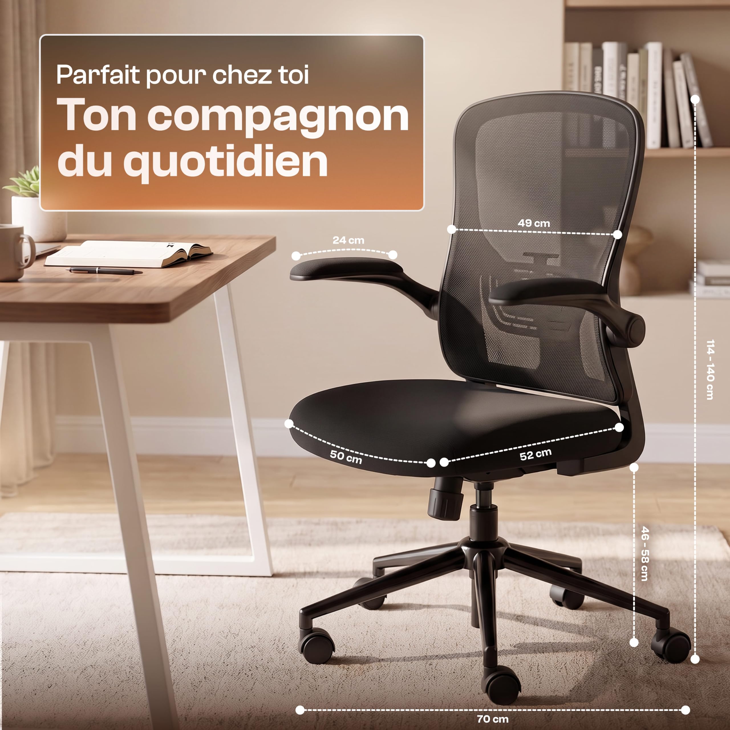 Chaise Bureau Ergonomique Fauteuil de Bureau Confortable