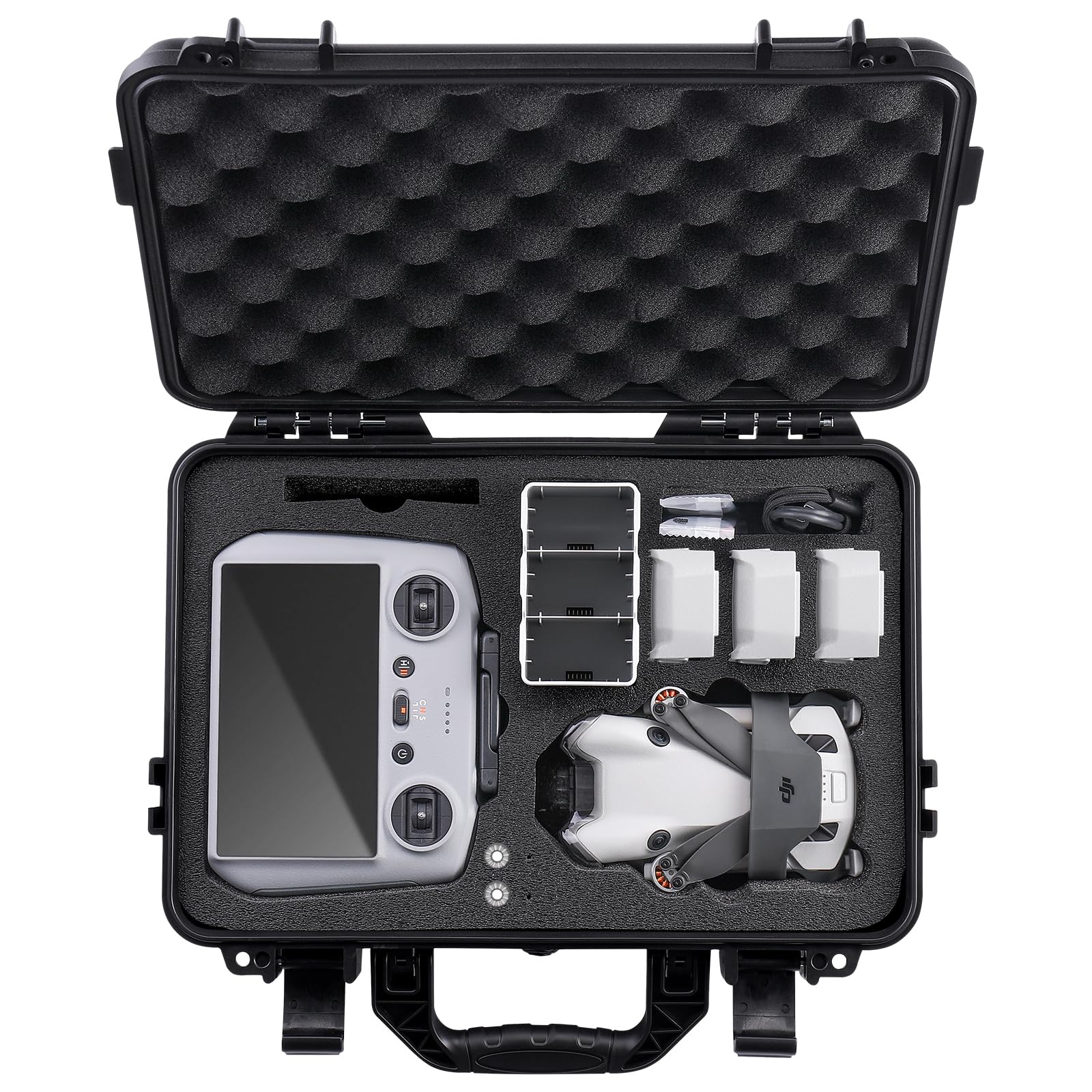 INCHOICASES Portable Travel Waterproof Hard Shell Case for DJI Mini 4 Pro Fly More Combo Plus, Compatible with Mini 3/3 Pro and Two-Way Charging Hub,