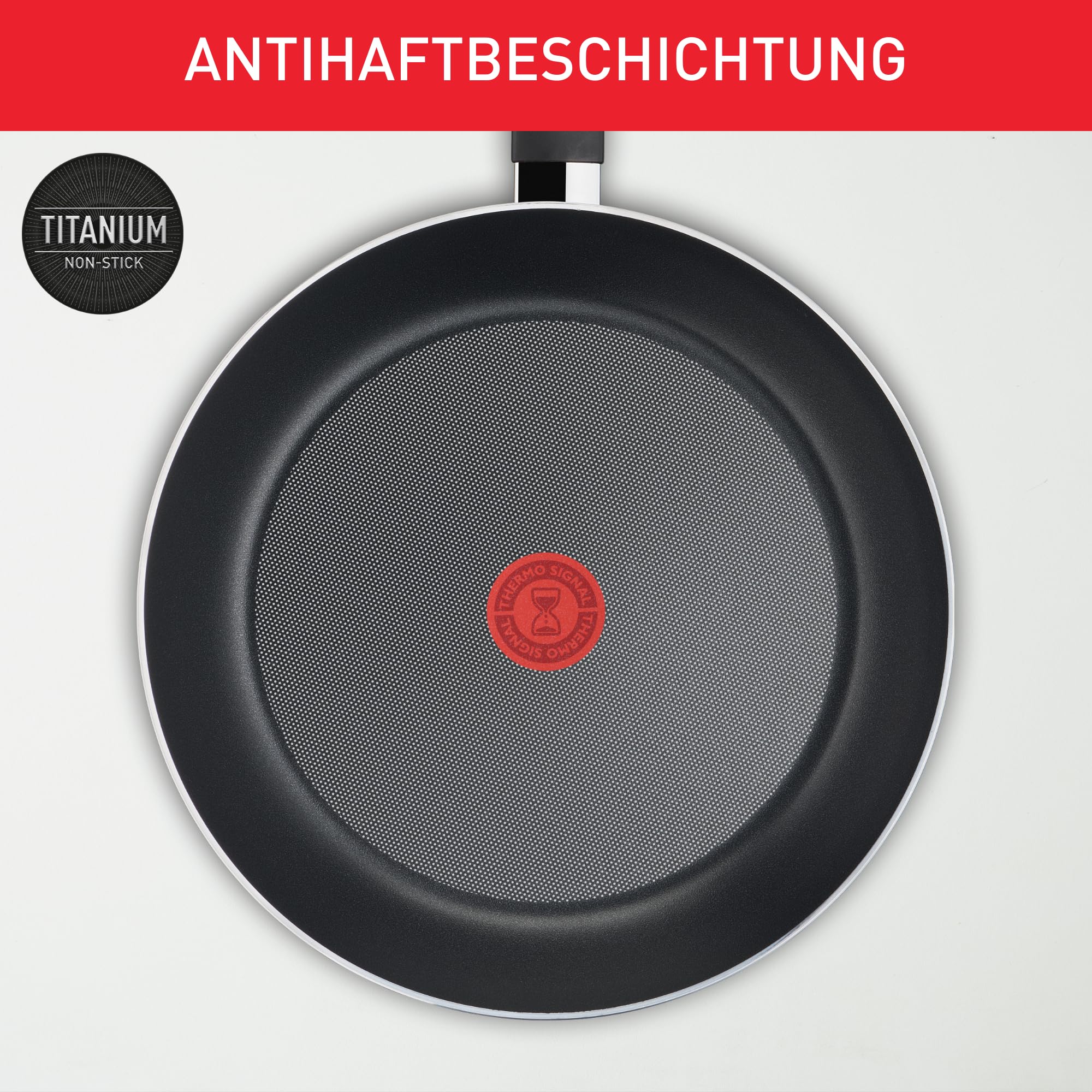 Tefal Day by Day On Wokpfanne 28 cm, Antihaftbeschichtung, Thermo-Signal bei idealer Brattemperatur, nicht induktionsgeeignet, tiefe Form, Aluminium, B56419