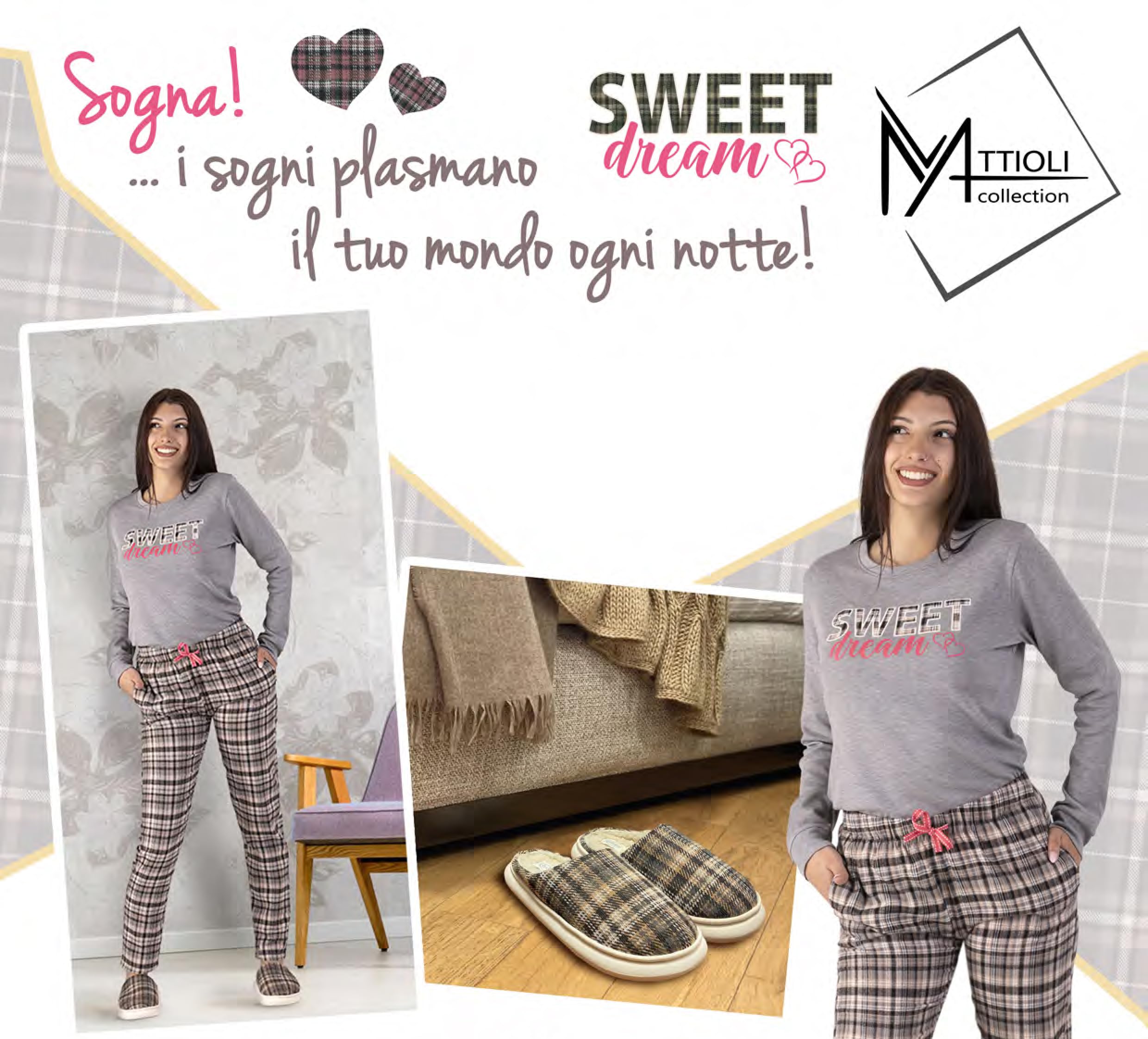 MATTIOLI Pigiama Donna, Caldo Cotone/Flanella, Pigiama Donna e Uomo Completo