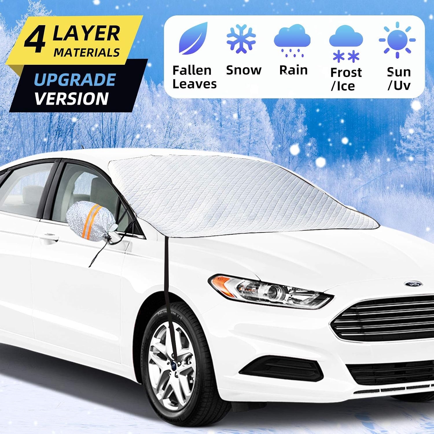 Buy GAMURRY Windshield Snow Cover, Car Windshield Snow Cover Ice Removal  with Magnetic Edges \u0026 Rearview Mirror Covers,Thicker and Extra Large Size  Windshield Winter Cover for Most Vehicles, Cars and SUV Online
