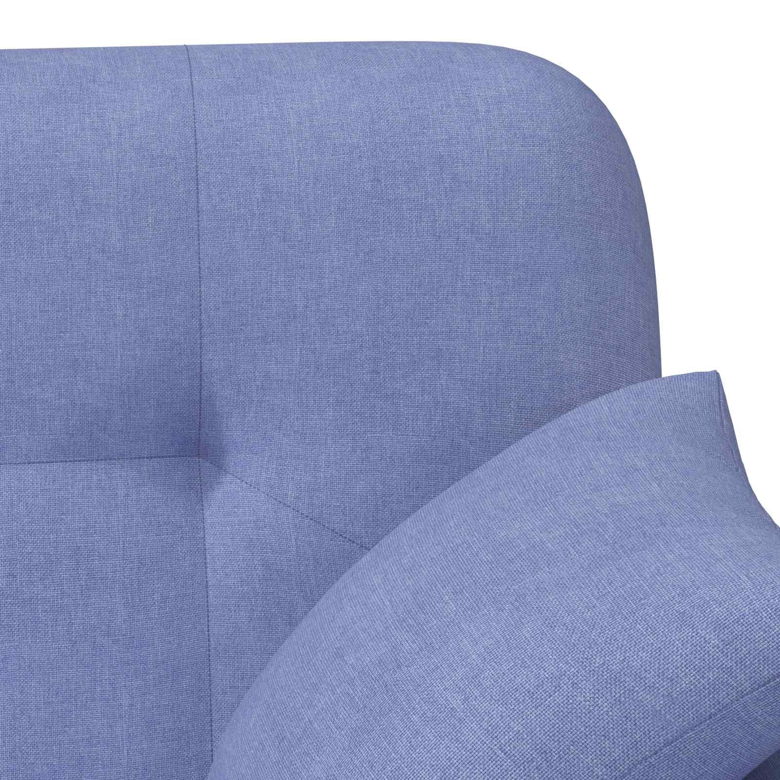 Loveseat a due posti, blu jeans con cucitura a bottoni, rivestimento in tessuto, 120 x 65 x 79 cm, imbottito, stabile struttura in legno, ideale per soggiorno, camera da letto, salvaspazio e
