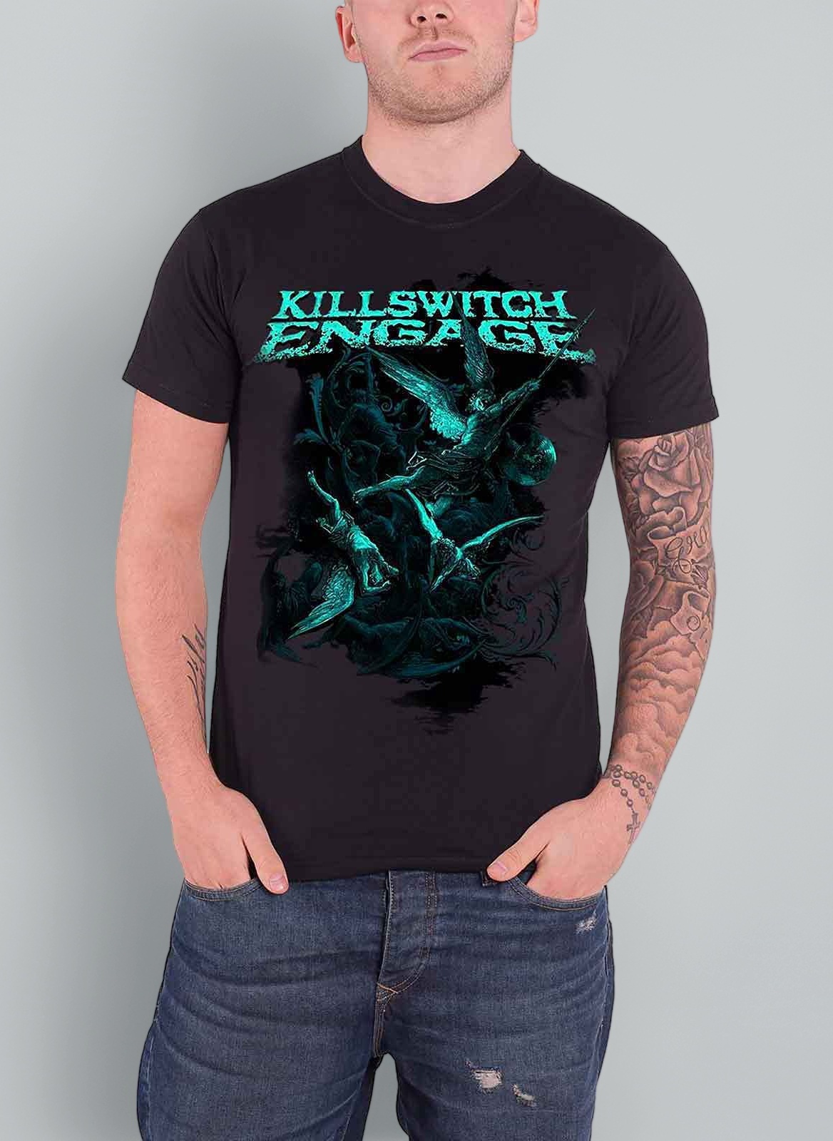 Battle Band Logo Men's Gray T-shirt