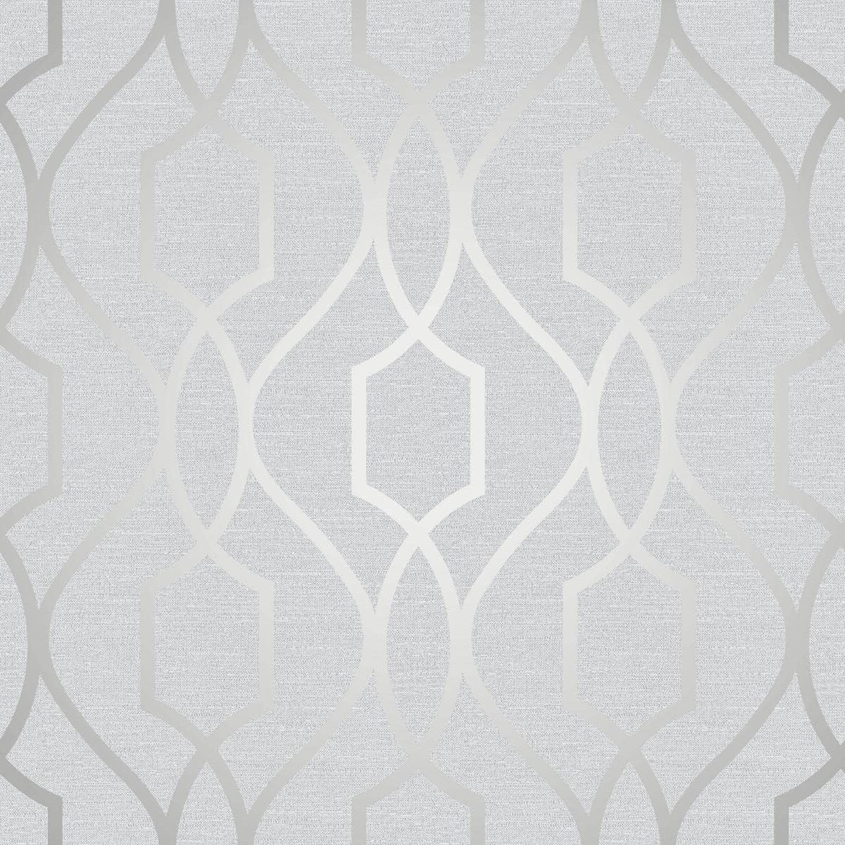 Fine Decor FD41995 UK Apex Trellis Sidewall Wallpaper, Stone/Silver,Roll (10.05 x 0.52m Approx.)