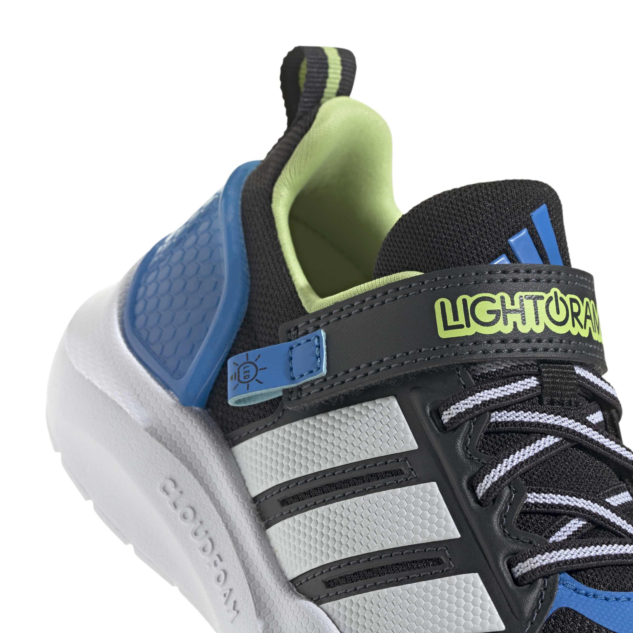 adidas Unisex Kinder Lightorama Runner Children Shoes, core Black/FTWR White/Lucid Ray Blue, 30 1/2 EU
