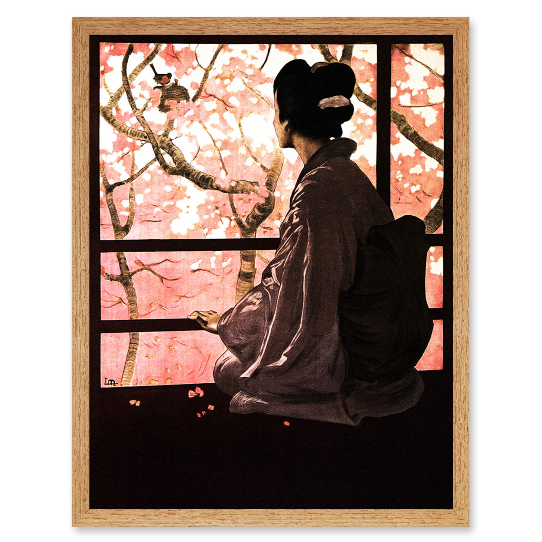 Wee Blue Coo Opera Madame Butterfly Japanese Art Print Framed Poster Wall Decor 12x16 inch
