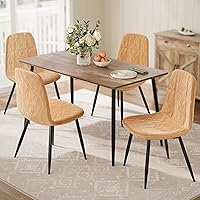 Vista 1 de VASAGLE Dining Chairs, Set of 4 Dining Room Chairs, Metal Frame, Adjustable Feet, Easy to Clean, Glacier-Textured Synthetic Leather, for Kitchen