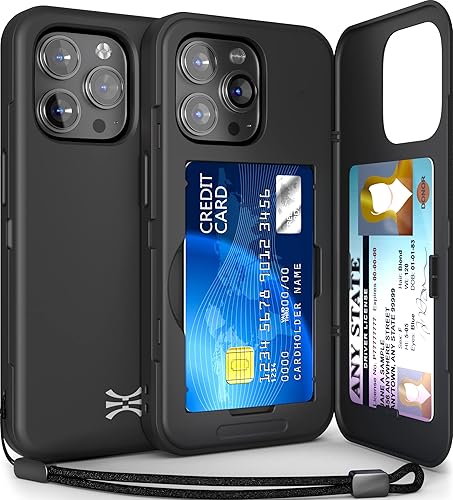 Miniatura 9 de TORU CX Slim para iPhone 14 Pro Funda Cartera Funda Protectora Resistente a Golpes de Servicio Pesado con Portador de Tarjetas Oculto y Ranura
