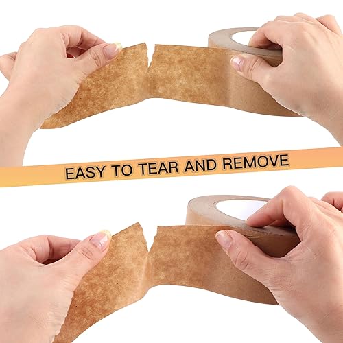 Miniatura 5 de WANBAO 1 Rollo de Cinta de Papel Kraft Marrón 2 Pulgadas x 55 Yardas para Cajas de Embalaje, Sellado de Cajas de Cartón, Uso de Embalaje y