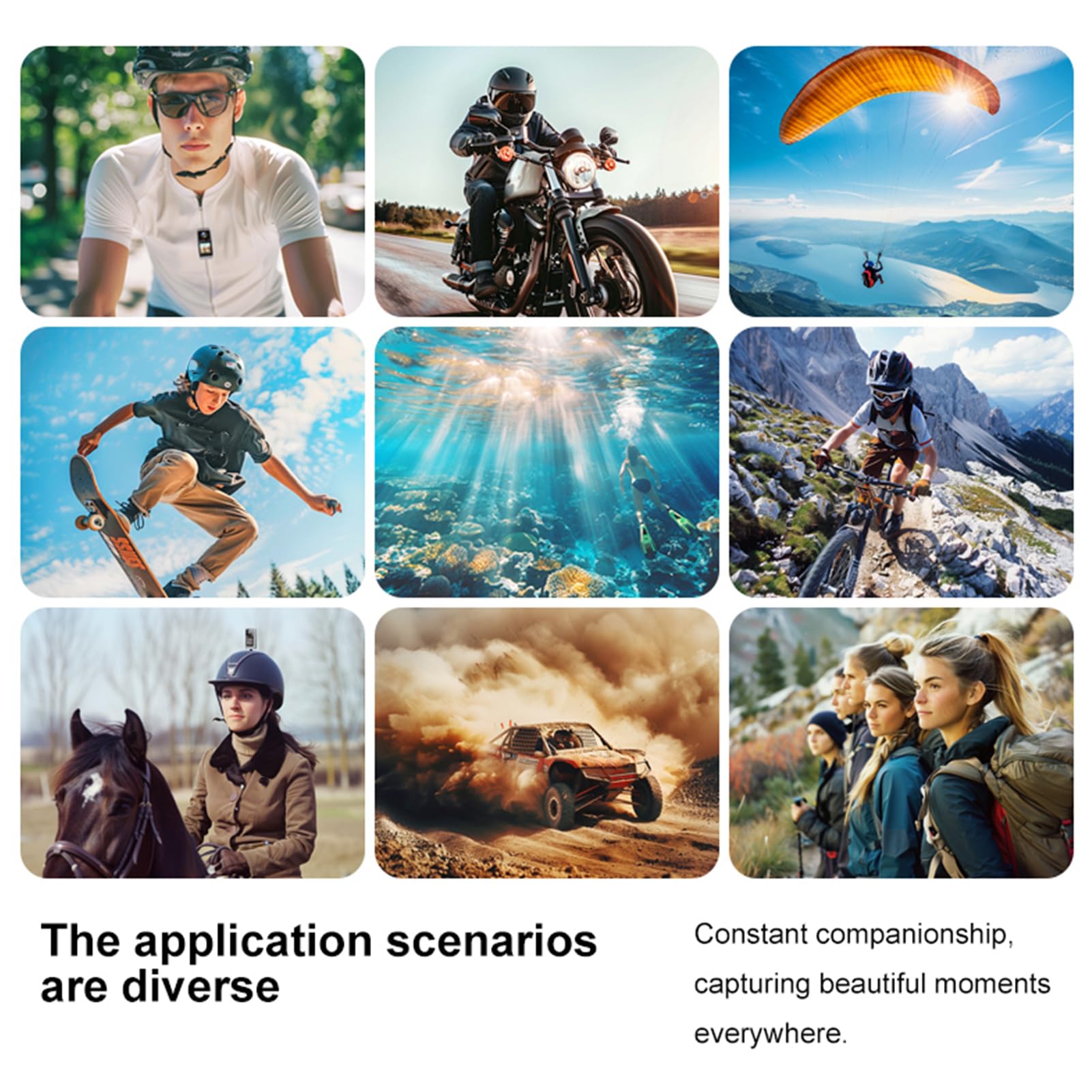 Annadue Caméra de Pouce 4K, Caméra de Casque de Poche 30fps 20MP avec Double écran Tactile de 1,3 Pouces, Stabilisation 6 Axes, Panoramique à 360 Degrés, Caméra de Vlogging pour