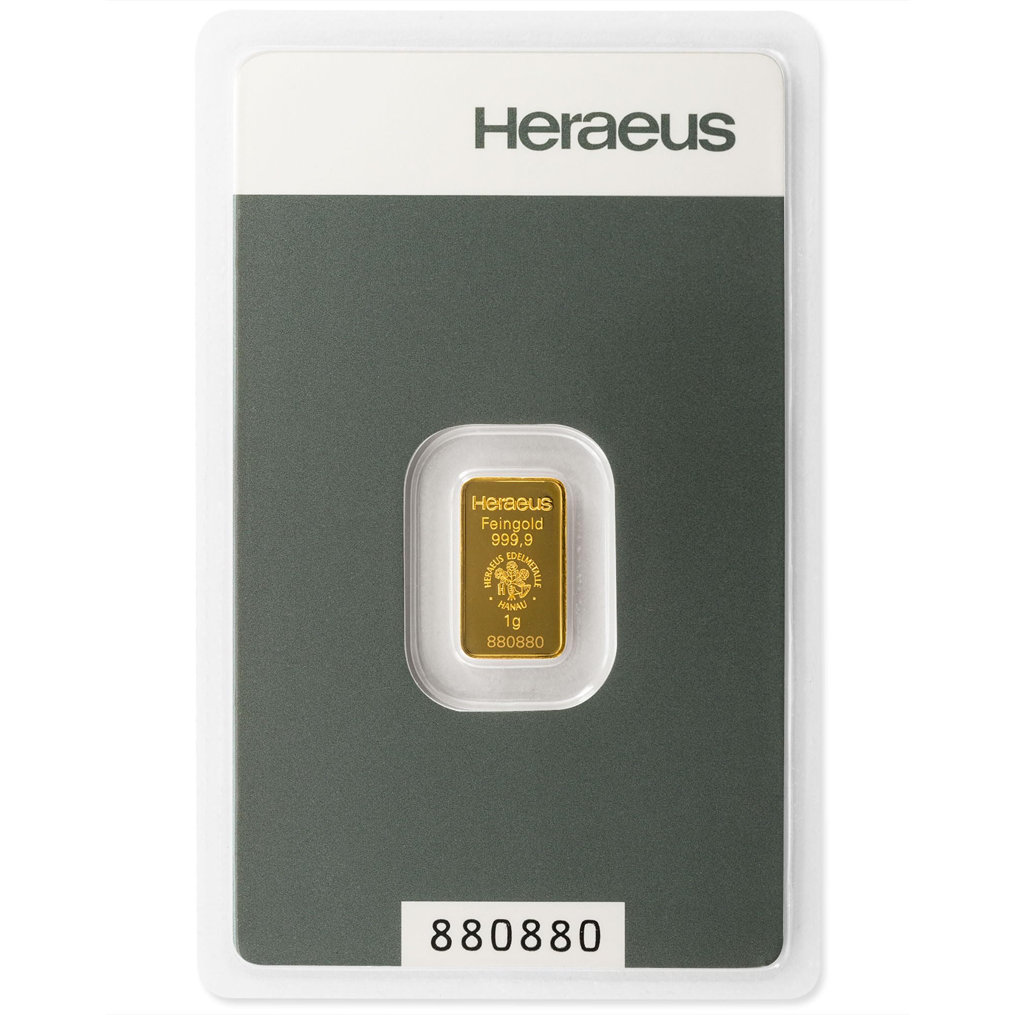 Gold zum verschenken Goldbarren Heraeus 1g 1 Gramm Geschenkset - Geschenk + Echtheitszertifikat