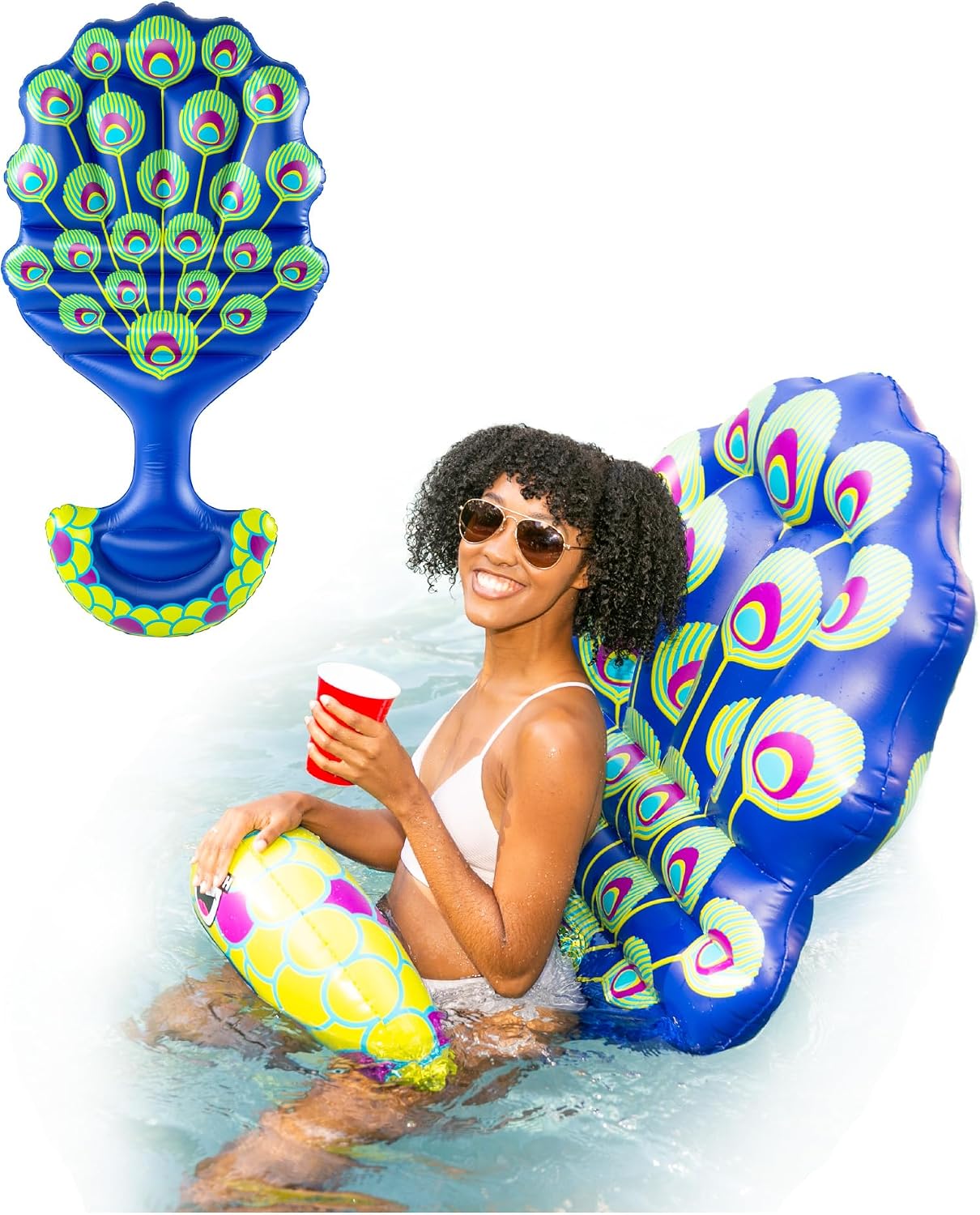 BigMouth Saddle Style Pool Floatie, Inflatable Ride-On Seat - Straddle, Sit, Then Float